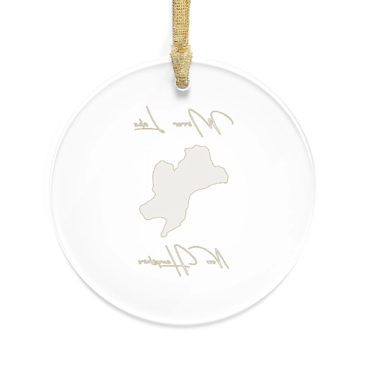 New Hampshire Mirror Lake Tree Ornament other position view from back round.webp