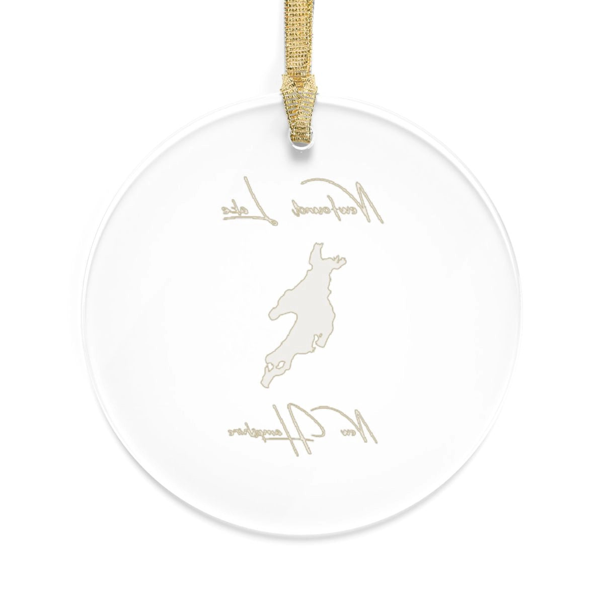 New Hampshire Newfound Lake Tree Ornament other position view from back round.webp