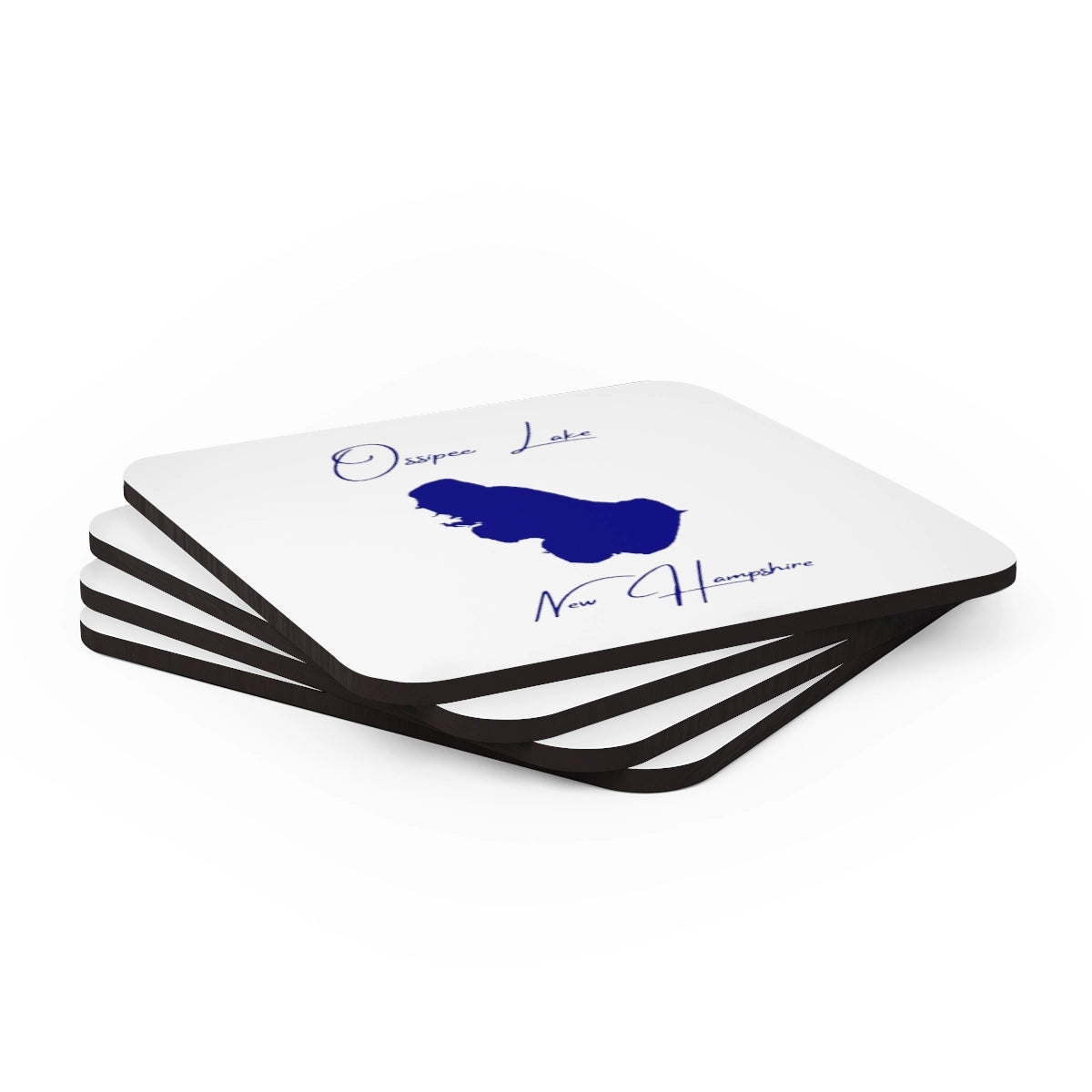 New Hampshire Ossipee Lake Coaster Set front position view from stacked 3.75 x 3.75.webp