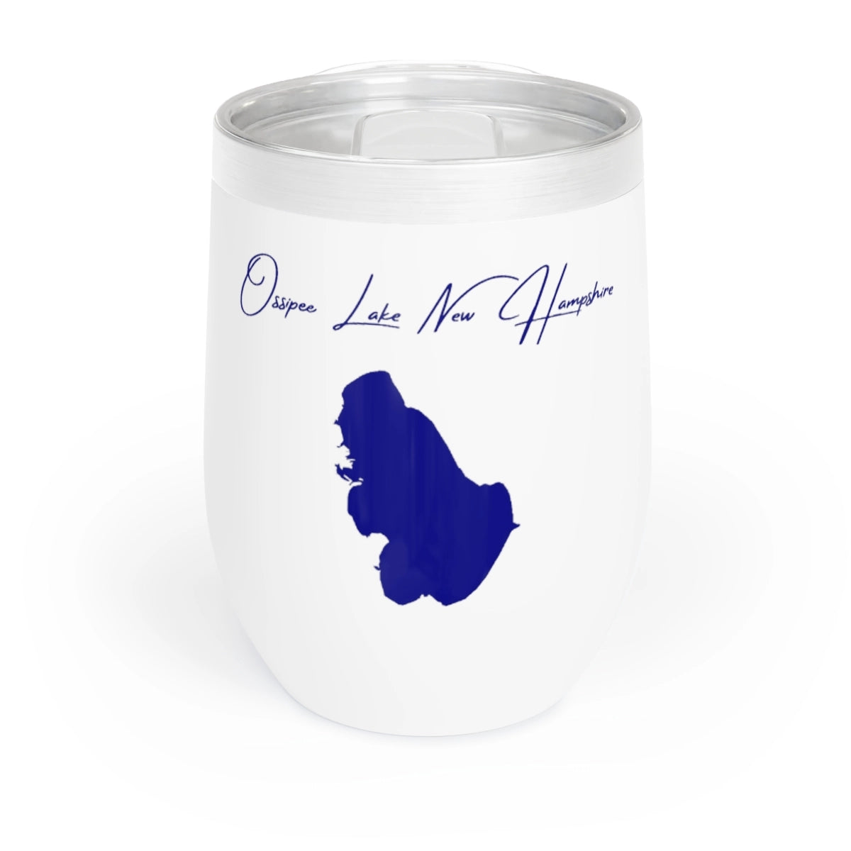 New Hampshire Ossipee Lake Wine Tumbler front position view from front white.webp