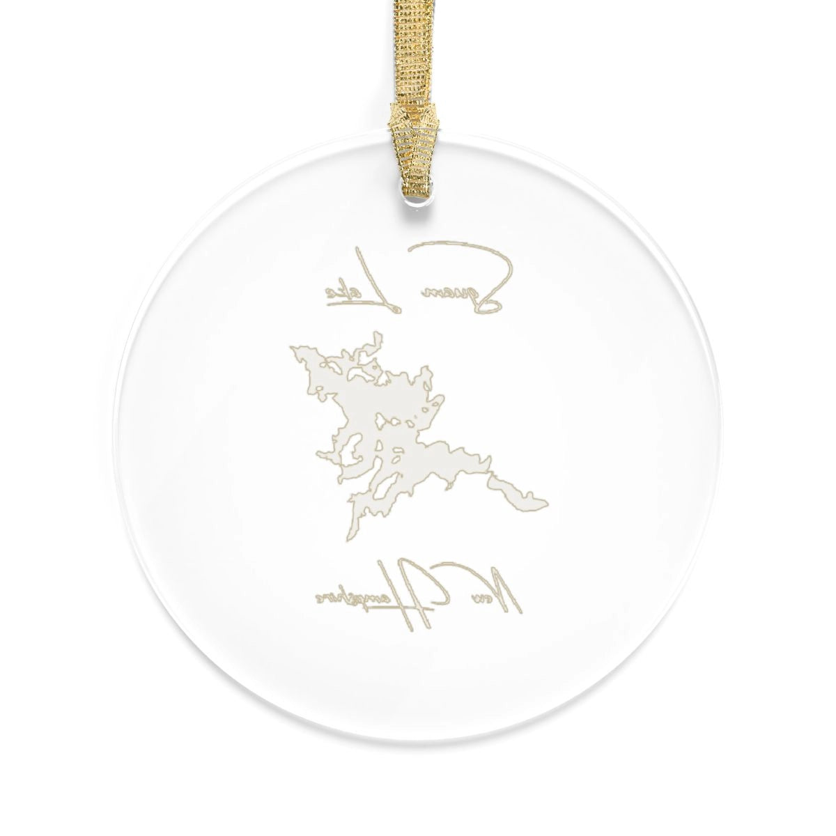 New Hampshire Squam Lake Tree Ornament other position view from back round.webp