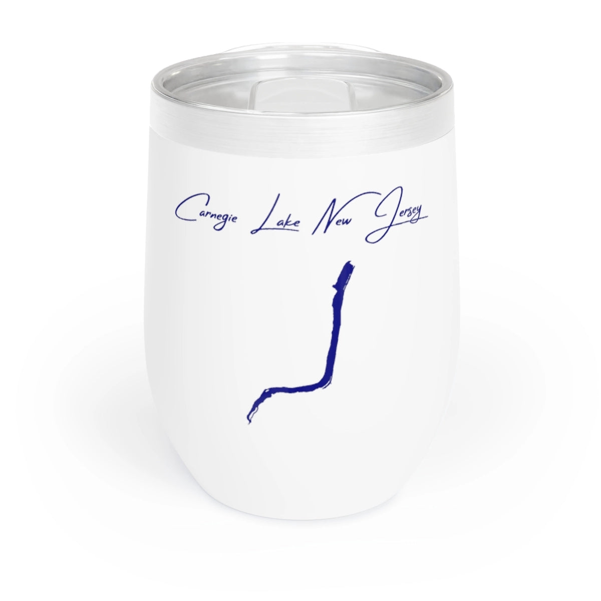 New Jersey Carnegie Lake Wine Tumbler front position view from front white.webp