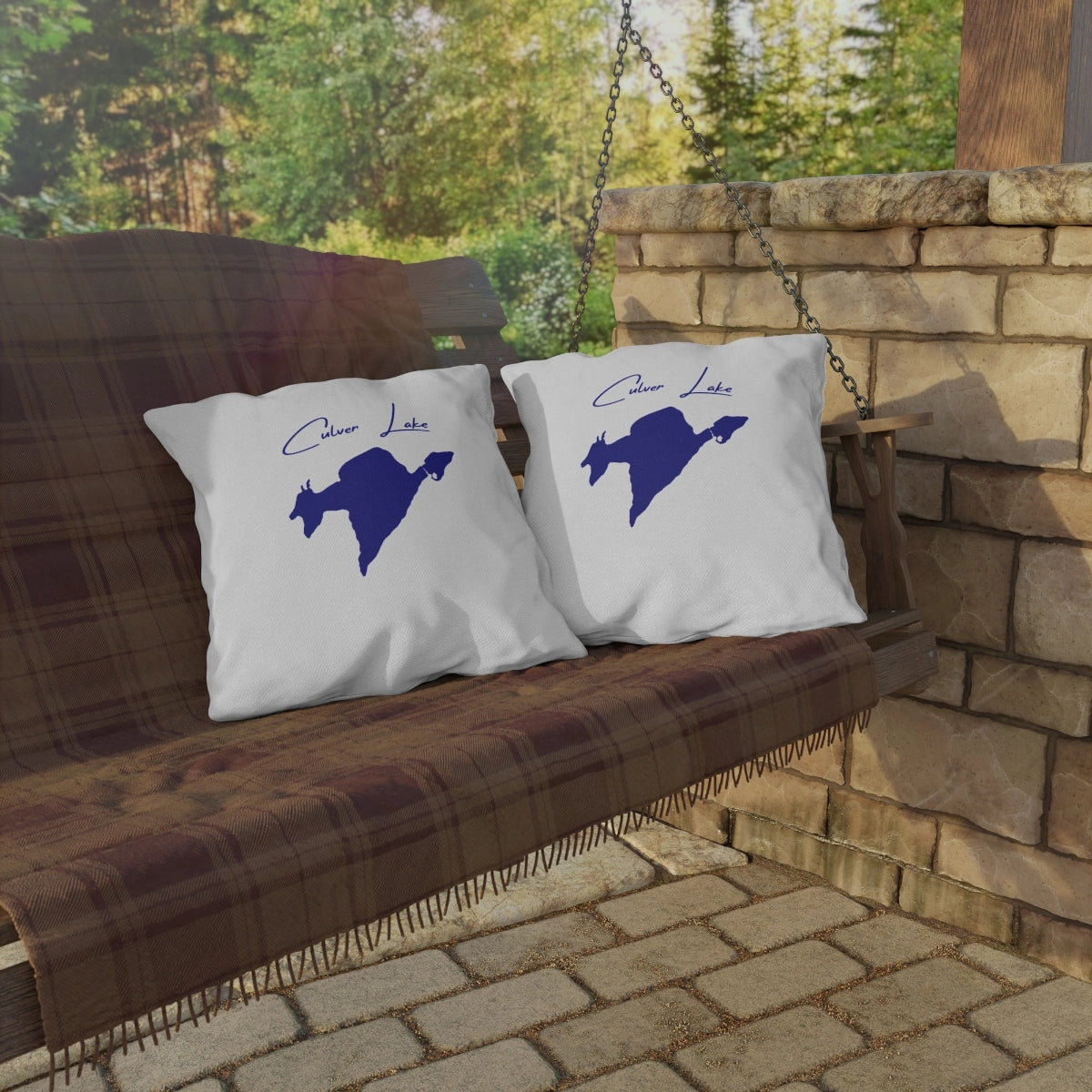 New Jersey Culver Lake Outdoor Pillow all position view from context-2 20 x 20.webp