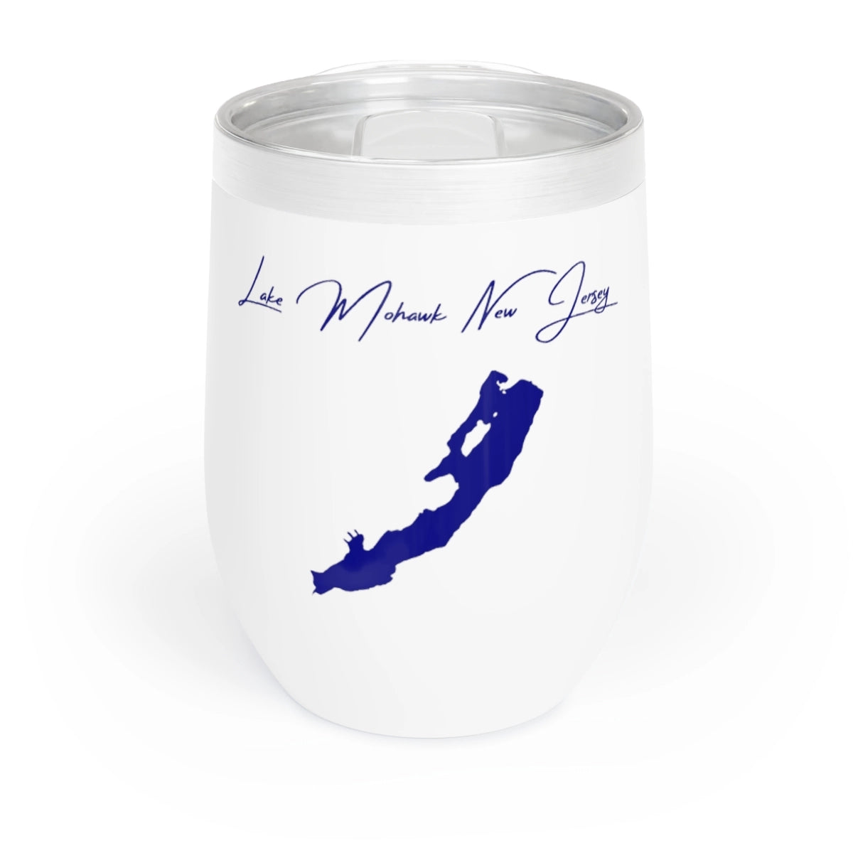 New Jersey Lake Mohawk Wine Tumbler front position view from front white.webp