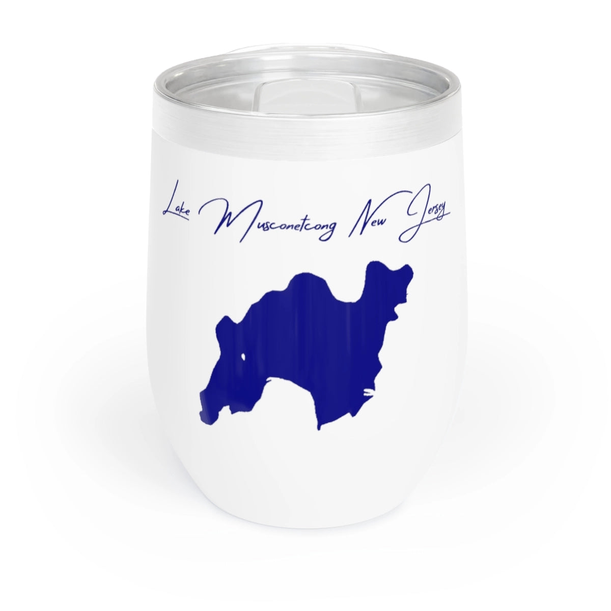 New Jersey Lake Musconetcong Wine Tumbler front position view from front white.webp