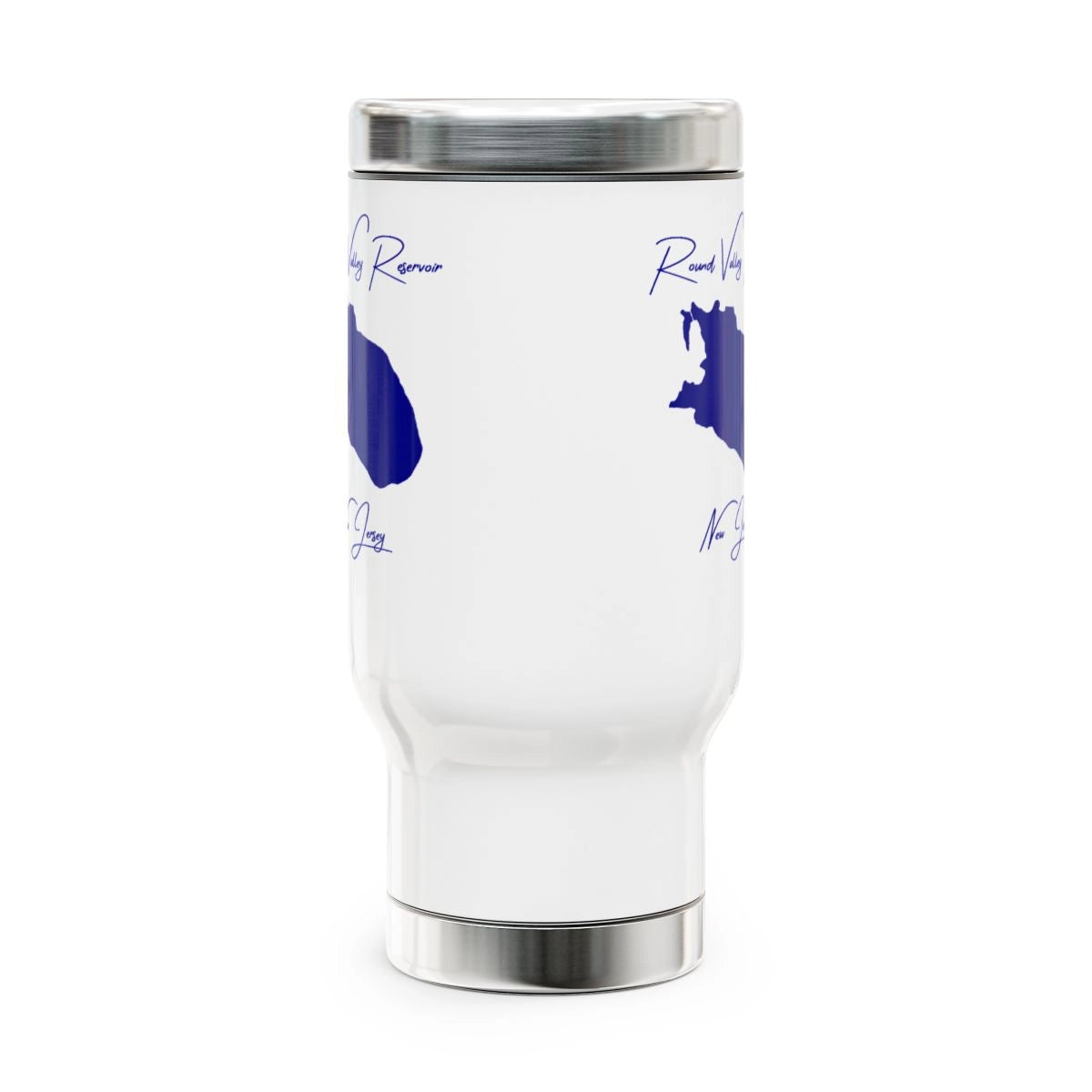 New Jersey Round Valley Reservoir Travel Mug other position view from front 14oz.webp