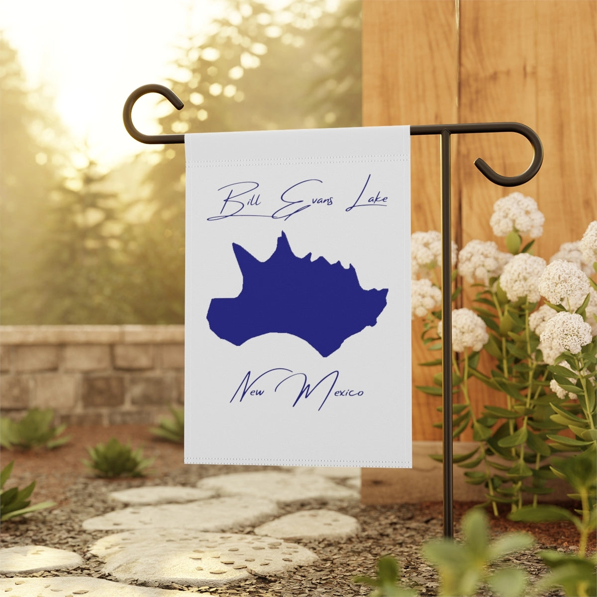 New Mexico Bill Evans Lake Garden Banner other position view from context-1 12'' x 18''.webp