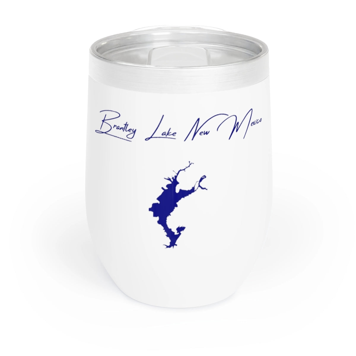 New Mexico Brantley Lake Wine Tumbler front position view from front white.webp