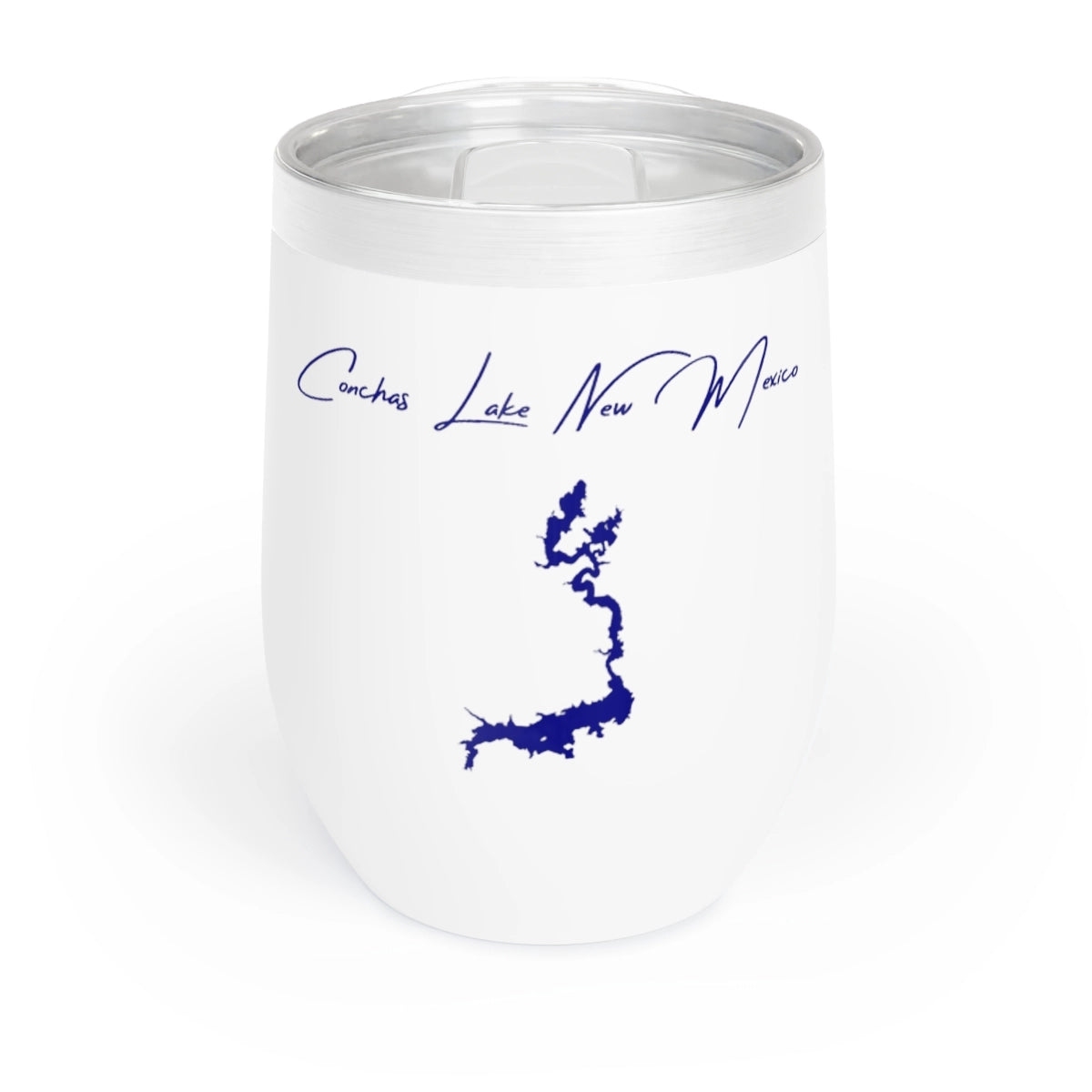 New Mexico Conchas Lake Wine Tumbler front position view from front white.webp