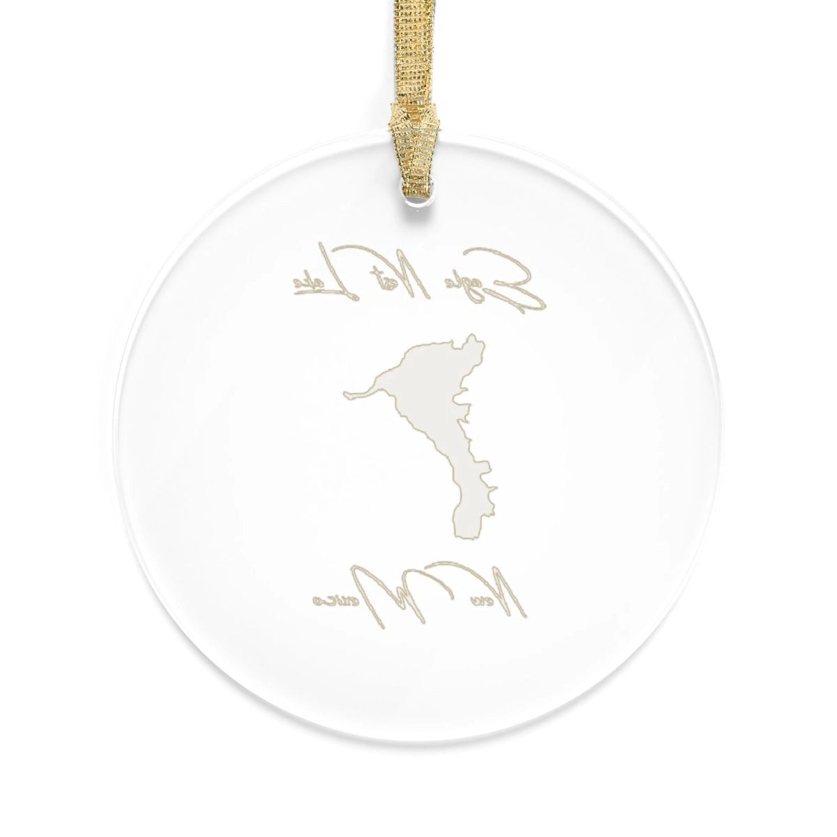 New Mexico Eagle Nest Lake Tree Ornament other position view from back round.webp