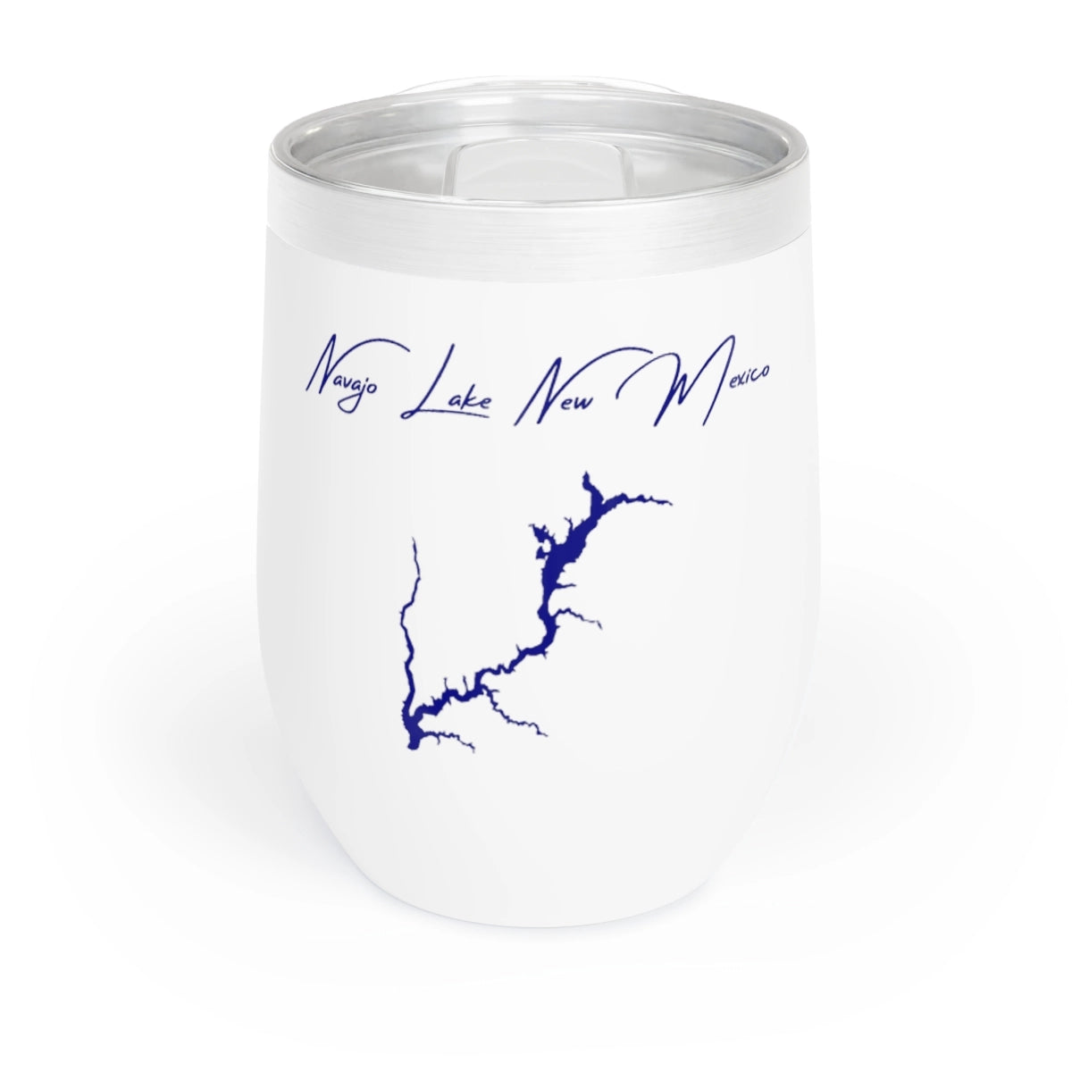 New Mexico Navajo Lake Wine Tumbler front position view from front white.webp