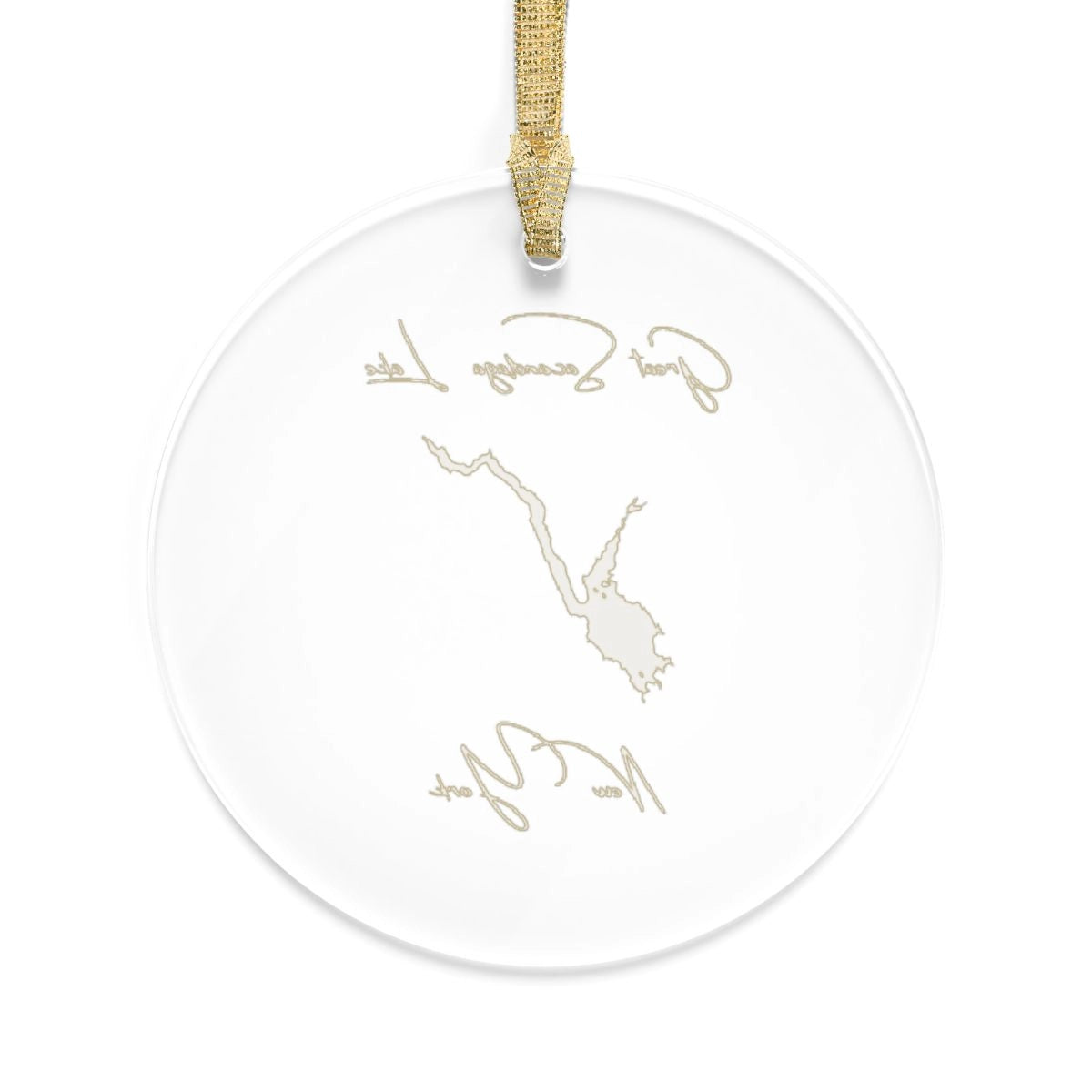 New York Great Sacandaga Lake Tree Ornament other position view from back round.webp