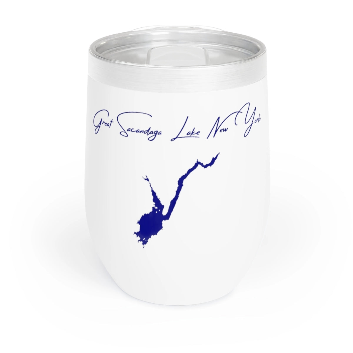 New York Great Sacandaga Lake Wine Tumbler front position view from front white.webp
