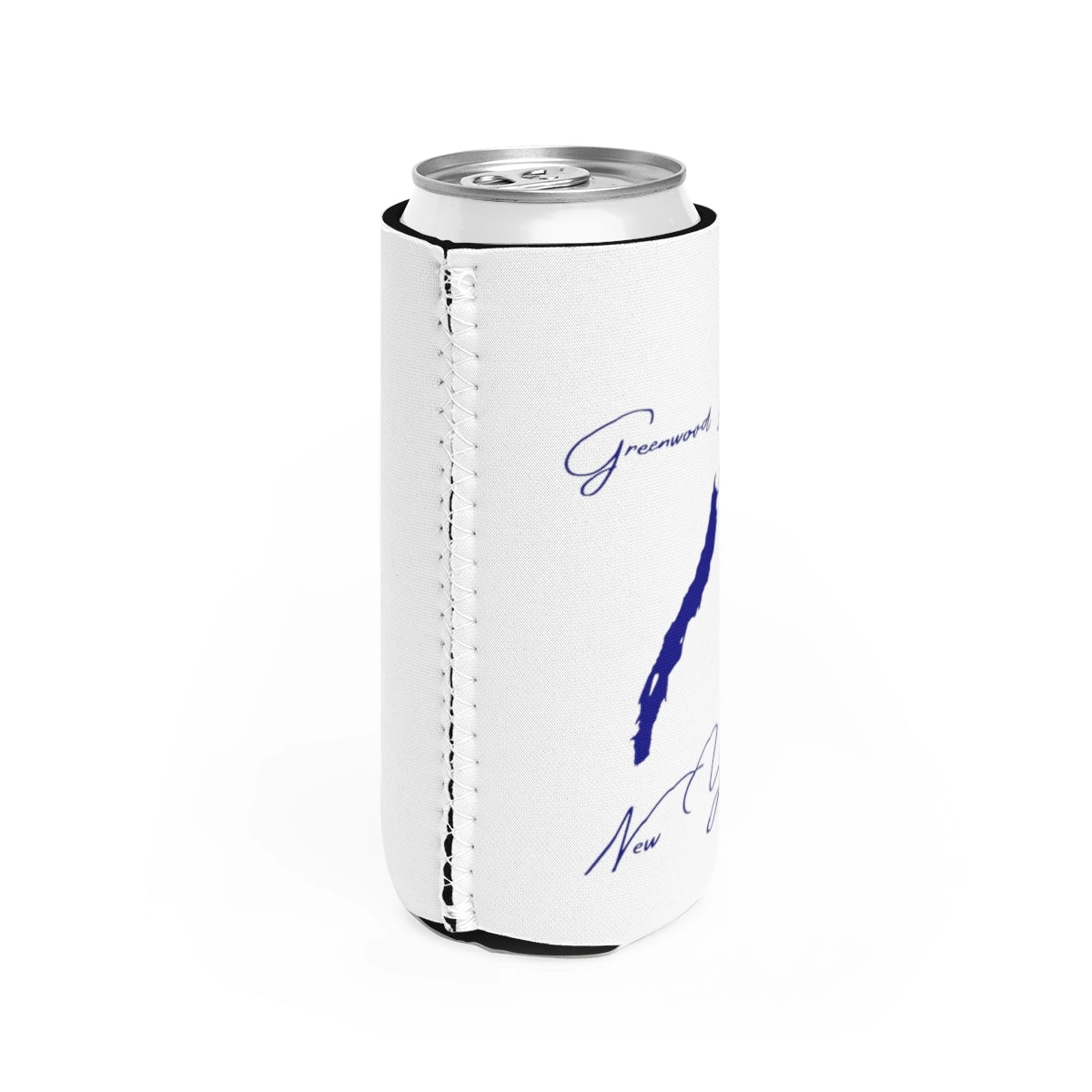 New York Greenwood Lake Slim Can Koozie all position view from right white.webp