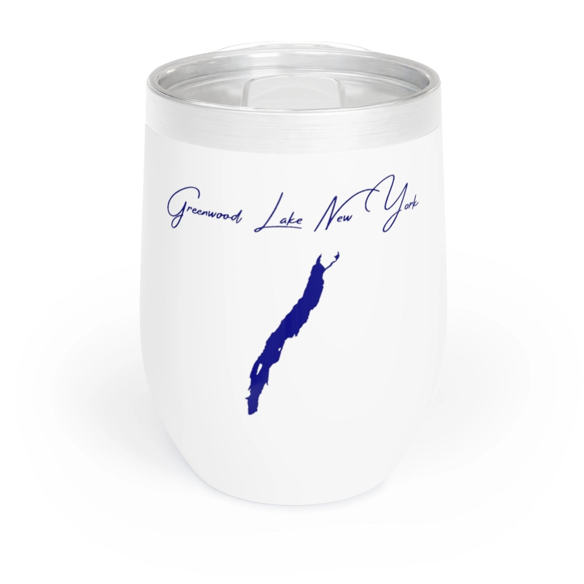 New York Greenwood Lake Wine Tumbler front position view from front white.webp