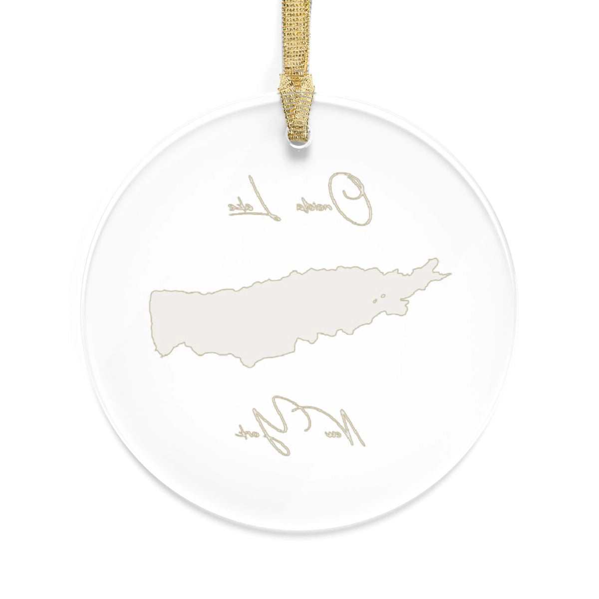 New York Oneida Lake Tree Ornament other position view from back round.webp