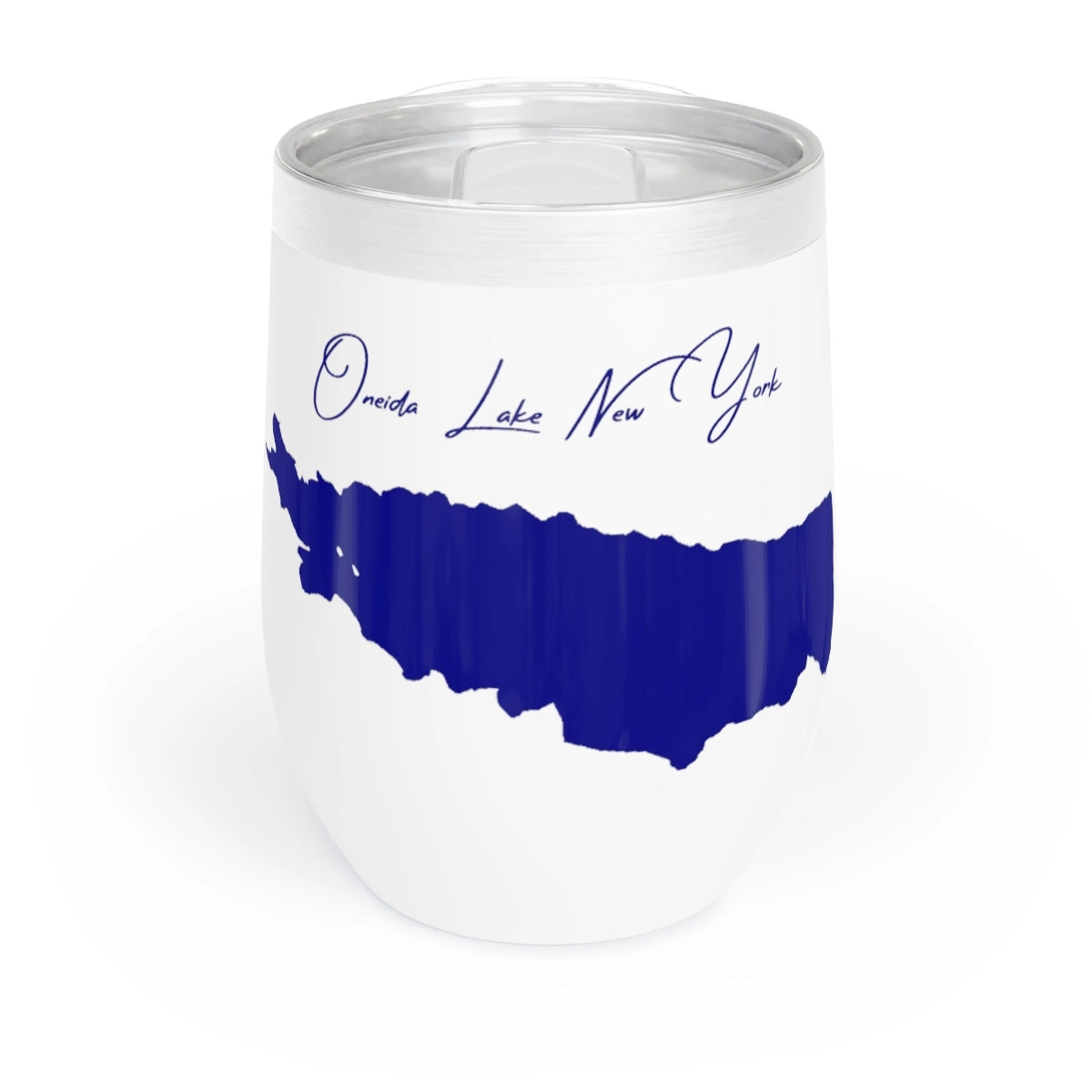 New York Oneida Lake Wine Tumbler front position view from front white.webp