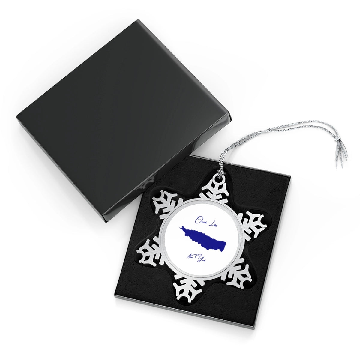 New York Oneida Lake XMAS Ornament front position view from with-box one size.webp