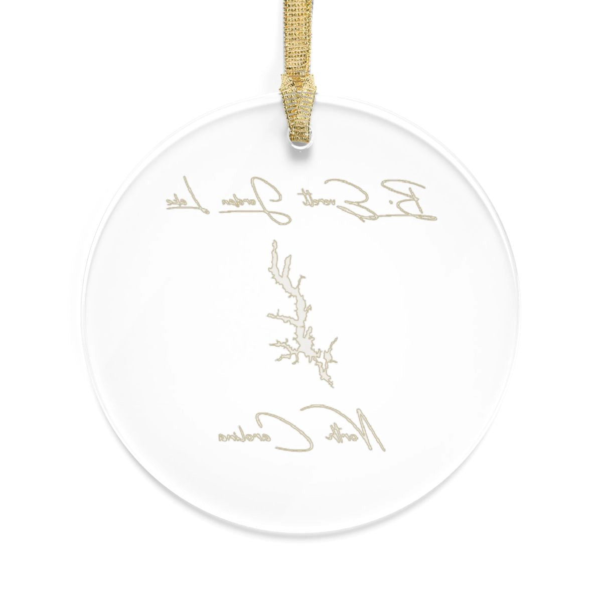 North Carolina B. Everett Jordan Lake Tree Ornament other position view from back round.webp