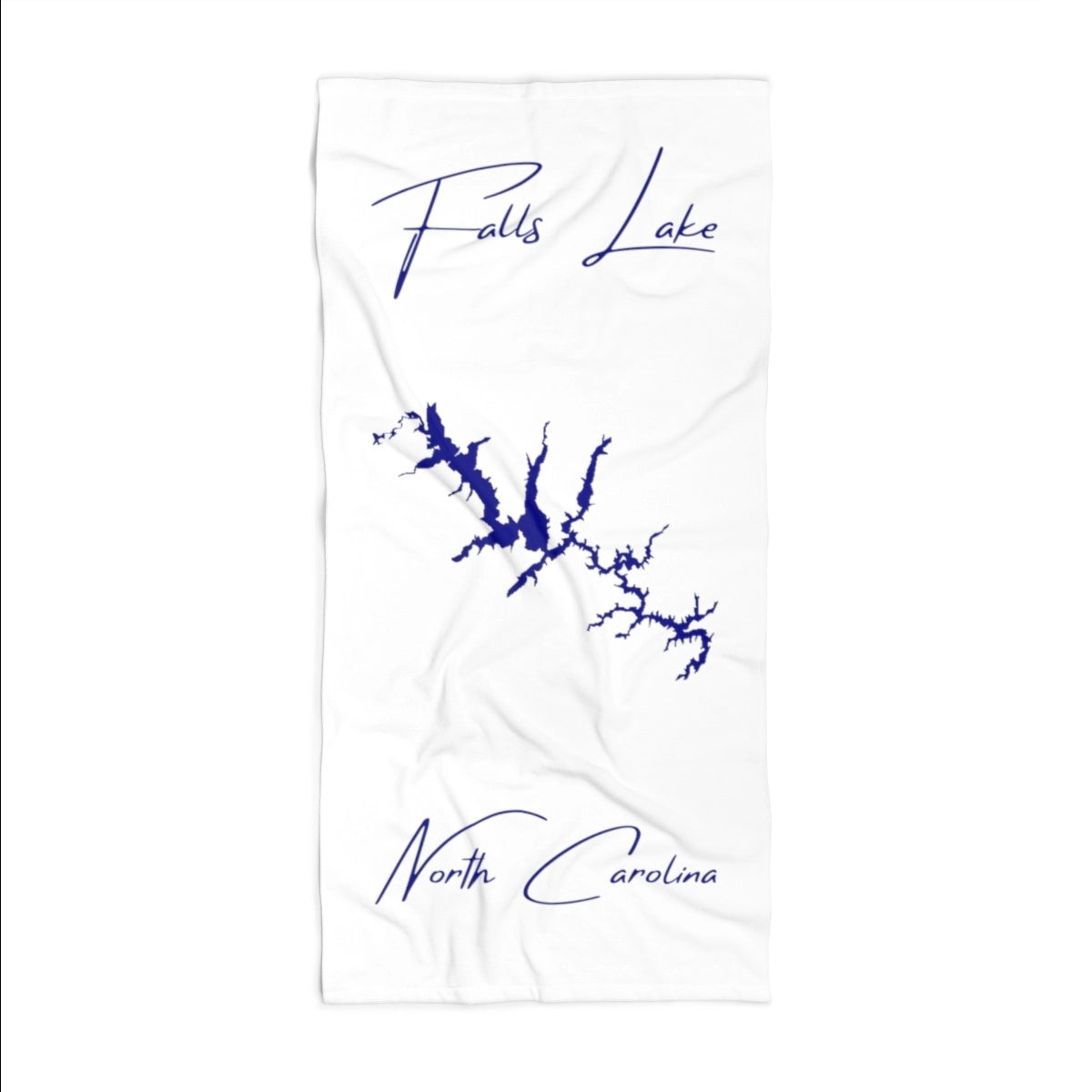 North Carolina Falls Lake Beach Towel front position view from front 36 x 72.webp
