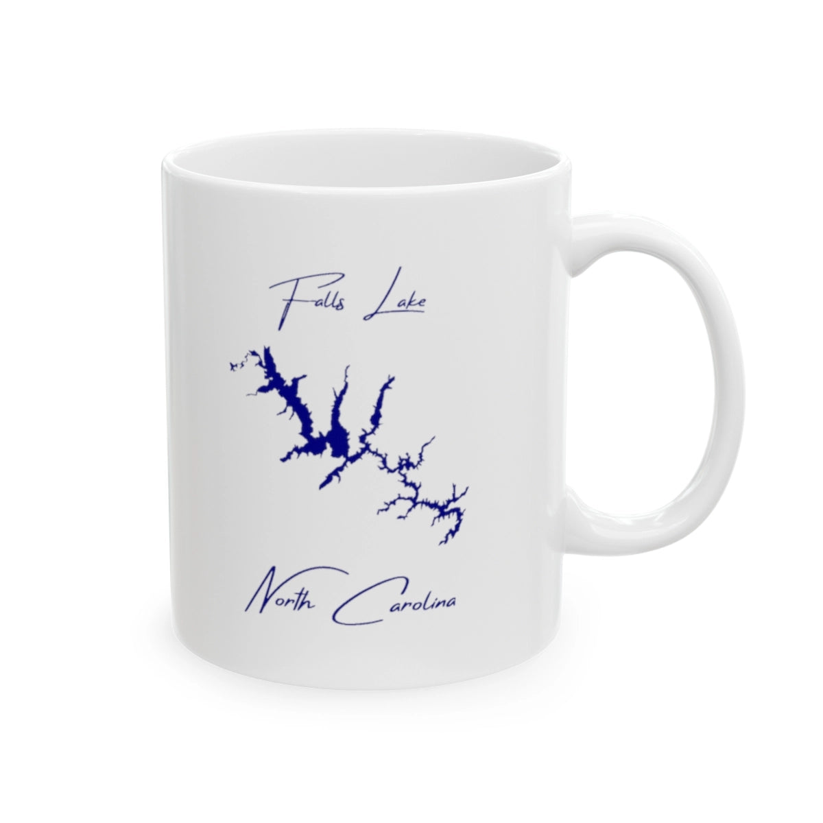 North Carolina Falls Lake Ceramic Mug other position view from right 11oz.webp