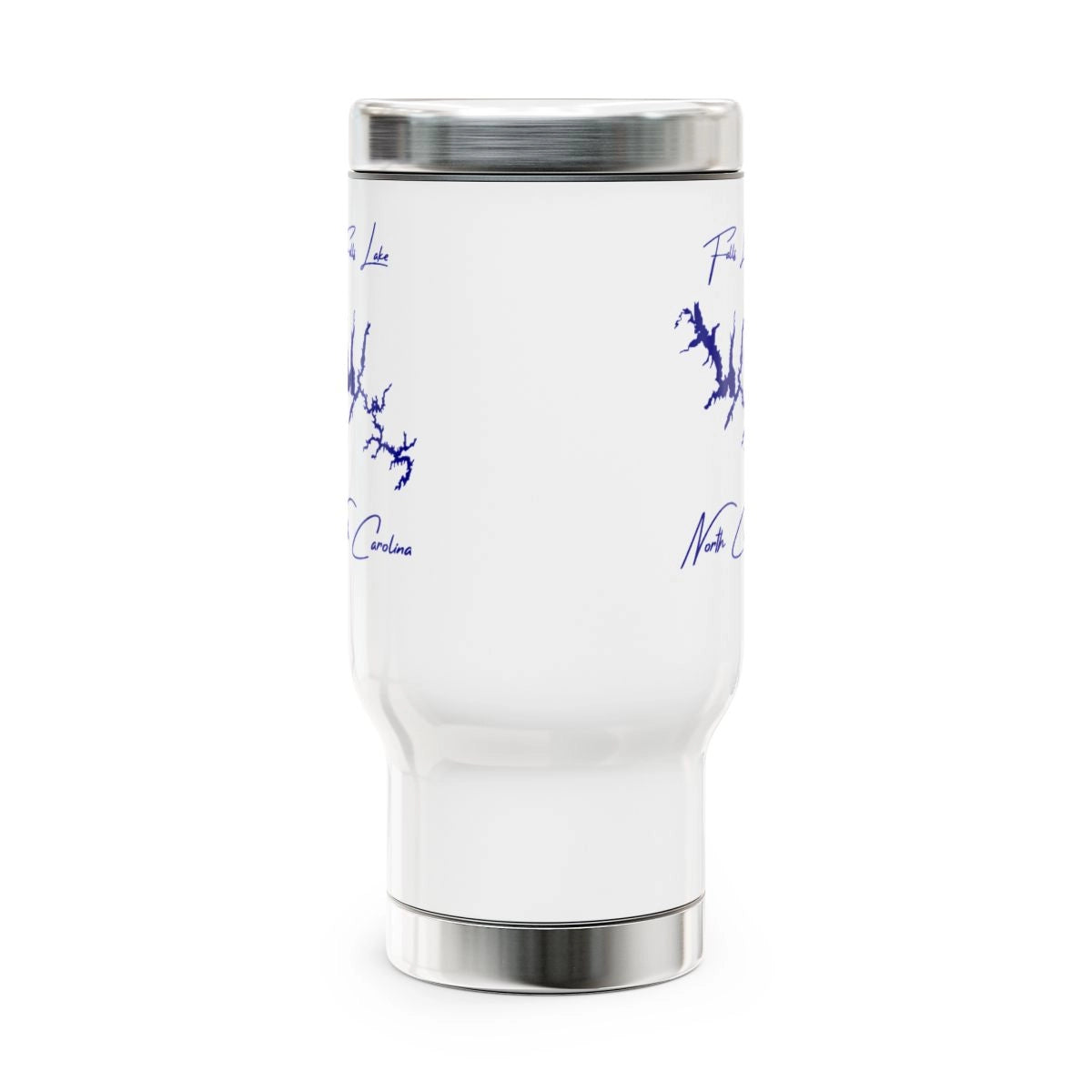 North Carolina Falls Lake Travel Mug other position view from front 14oz.webp