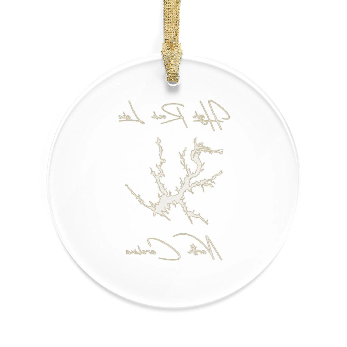 North Carolina High Rock Lake Tree Ornament other position view from back round.webp