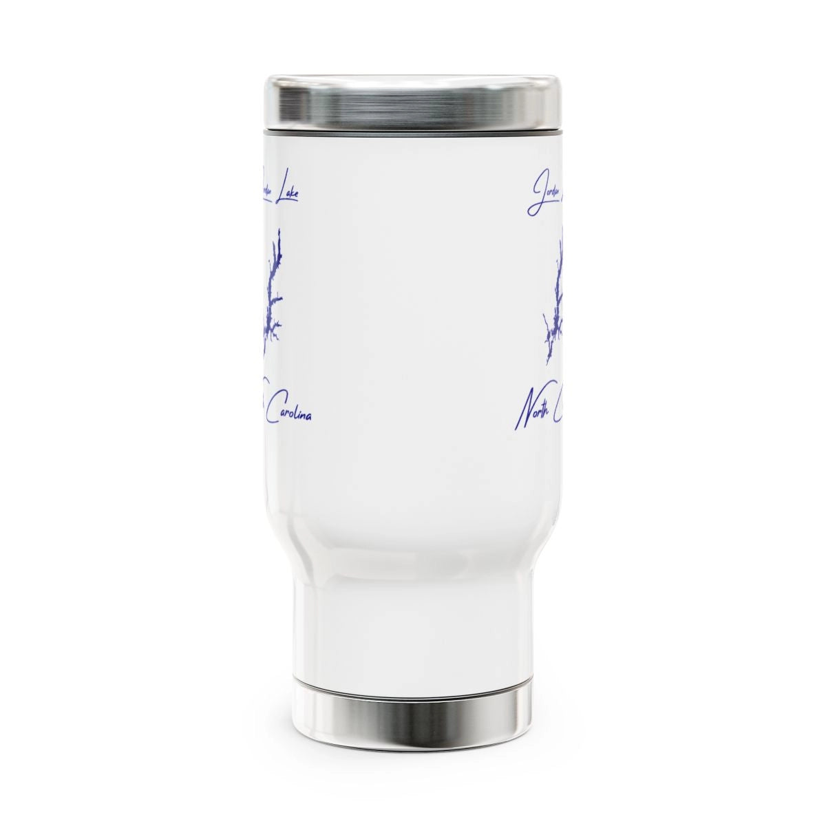 North Carolina Jordan Lake Travel Mug other position view from front 14oz.webp