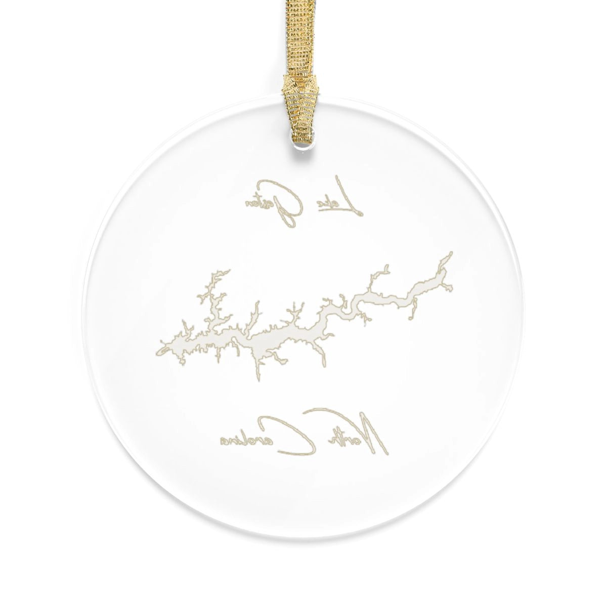 North Carolina Lake Gaston Tree Ornament other position view from back round.webp