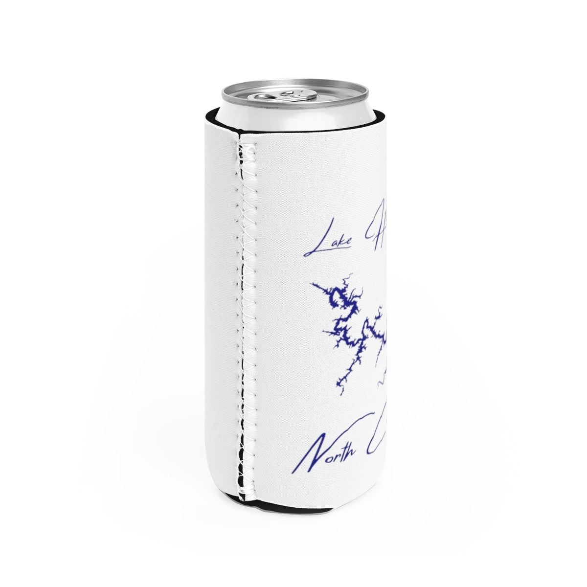 North Carolina Lake Hiwassee Slim Can Koozie all position view from right white.webp
