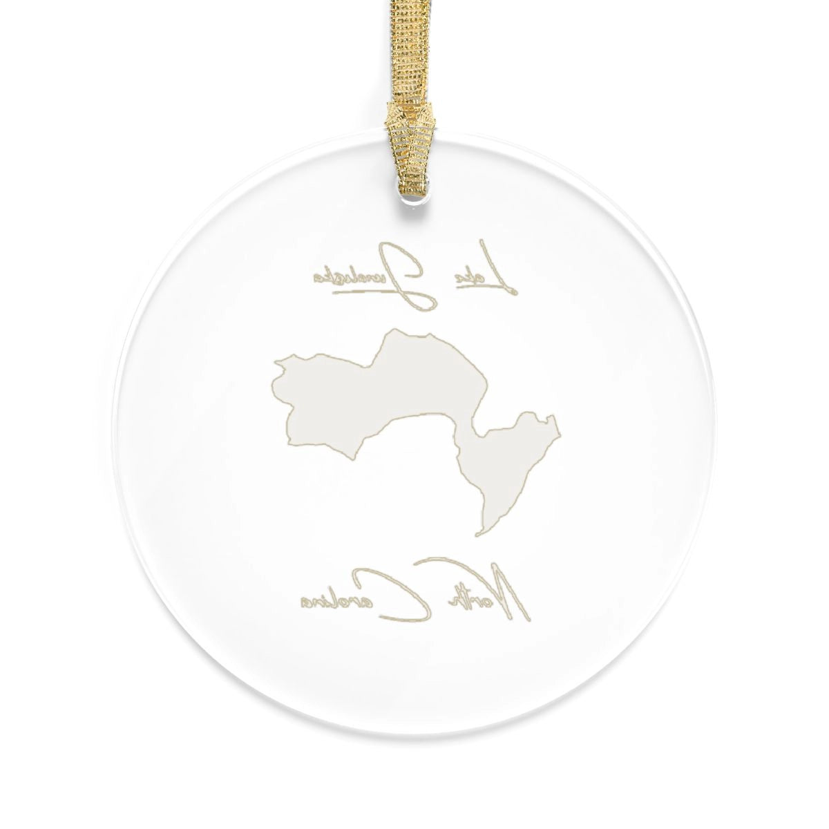 North Carolina Lake Junaluska Tree Ornament other position view from back round.webp
