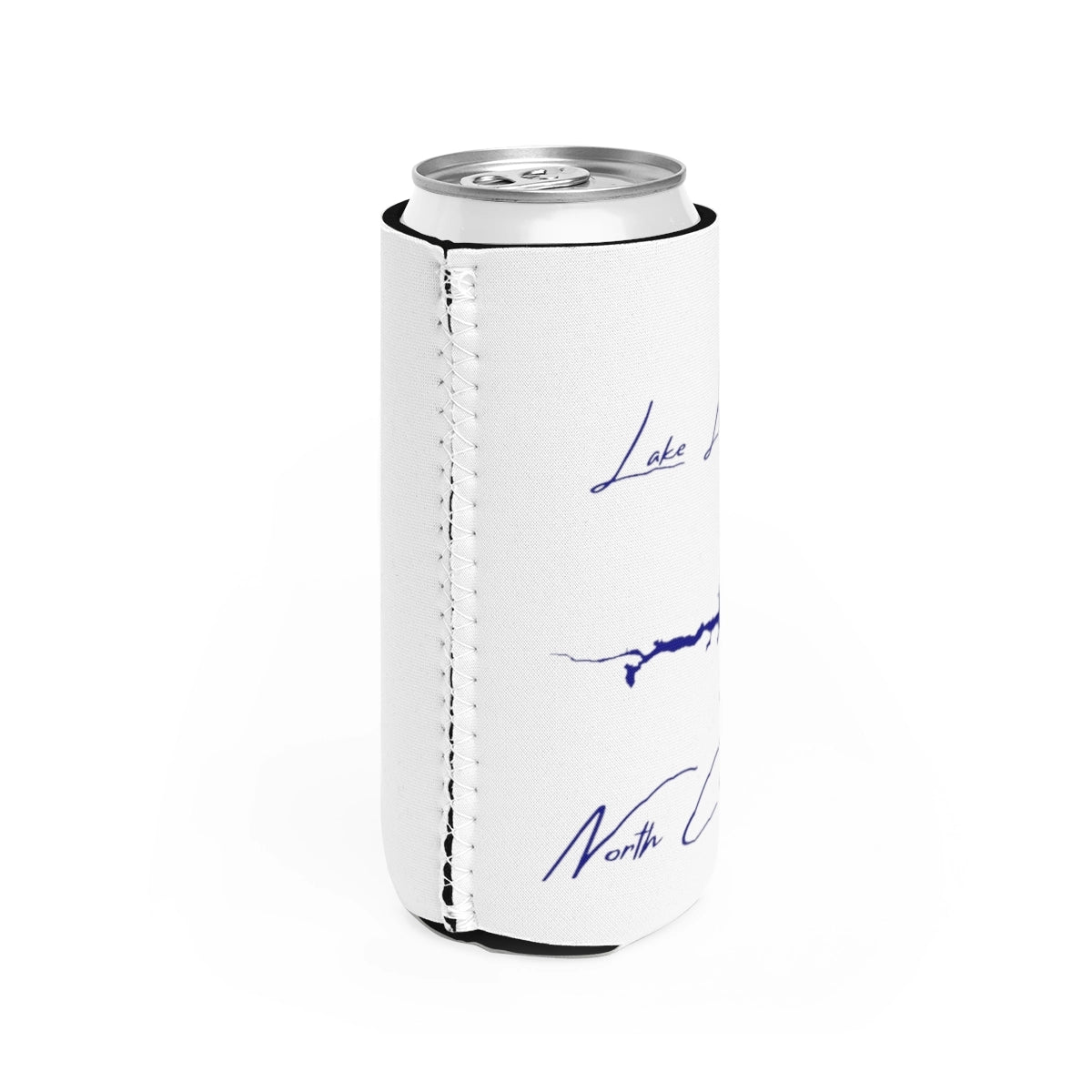 North Carolina Lake Lure Slim Can Koozie all position view from right white.webp