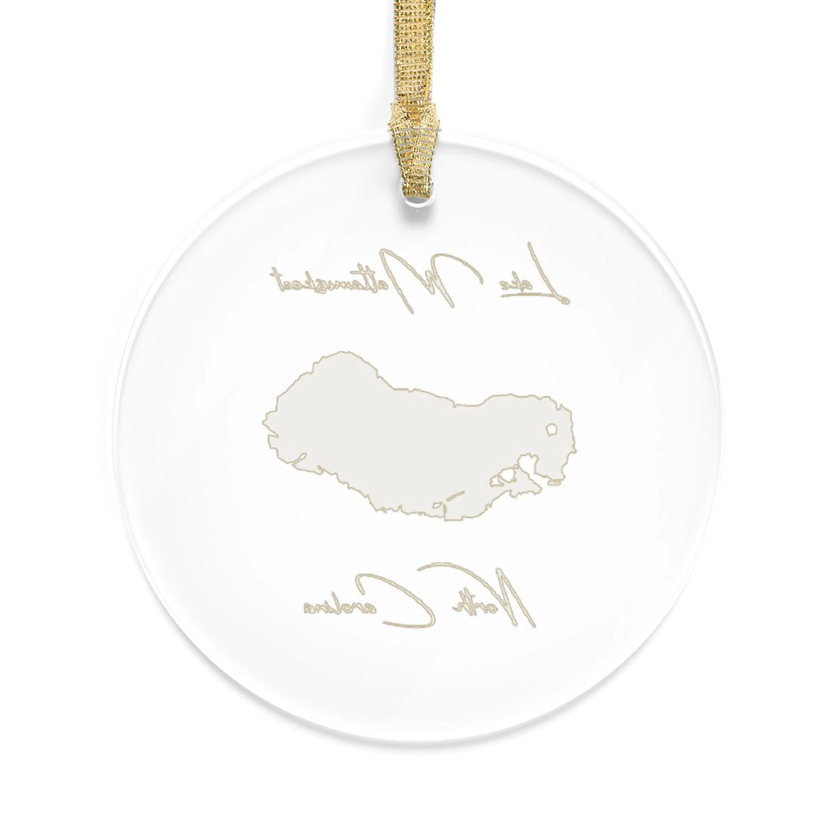 North Carolina Lake Mattamuskeet Tree Ornament other position view from back round.webp