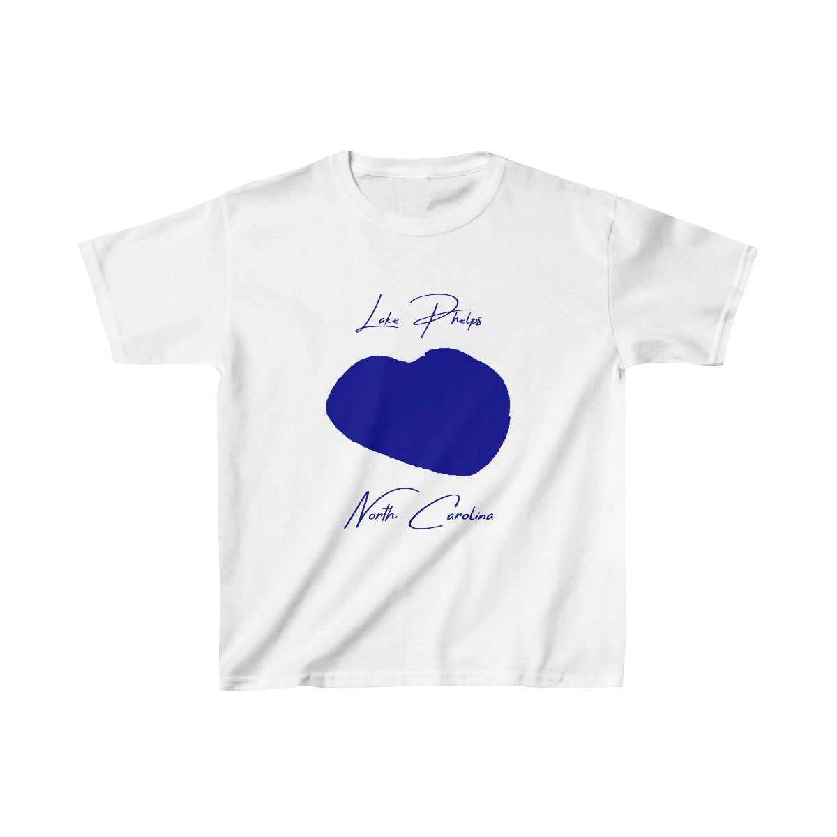 North Carolina Lake Phelps Youth T-shirt front position view from front white.webp