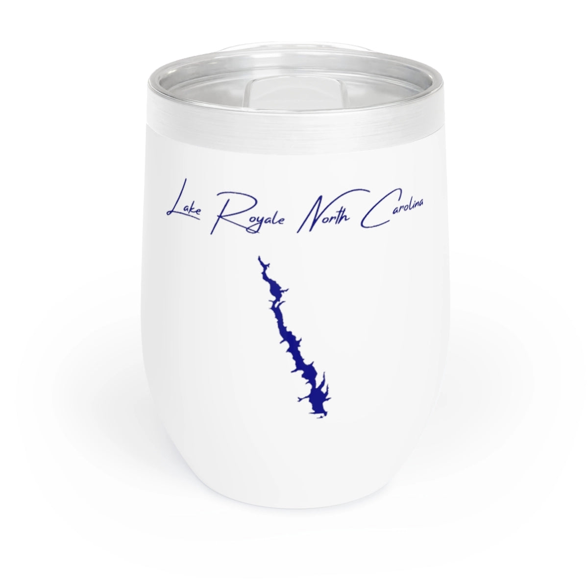 North Carolina Lake Royale Wine Tumbler front position view from front white.webp