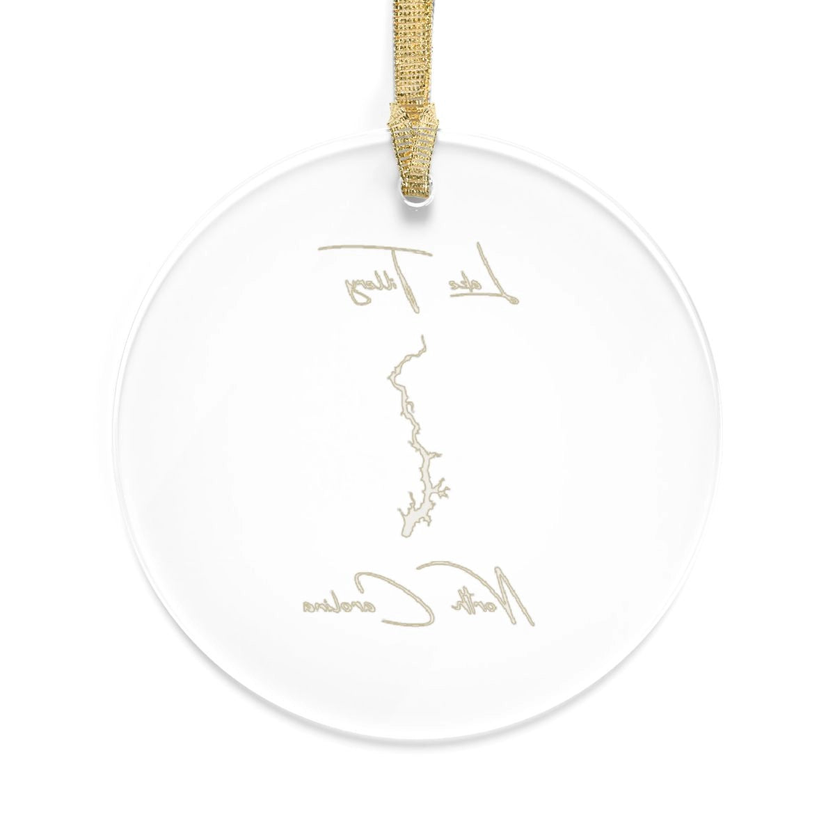 North Carolina Lake Tillery Tree Ornament other position view from back round.webp