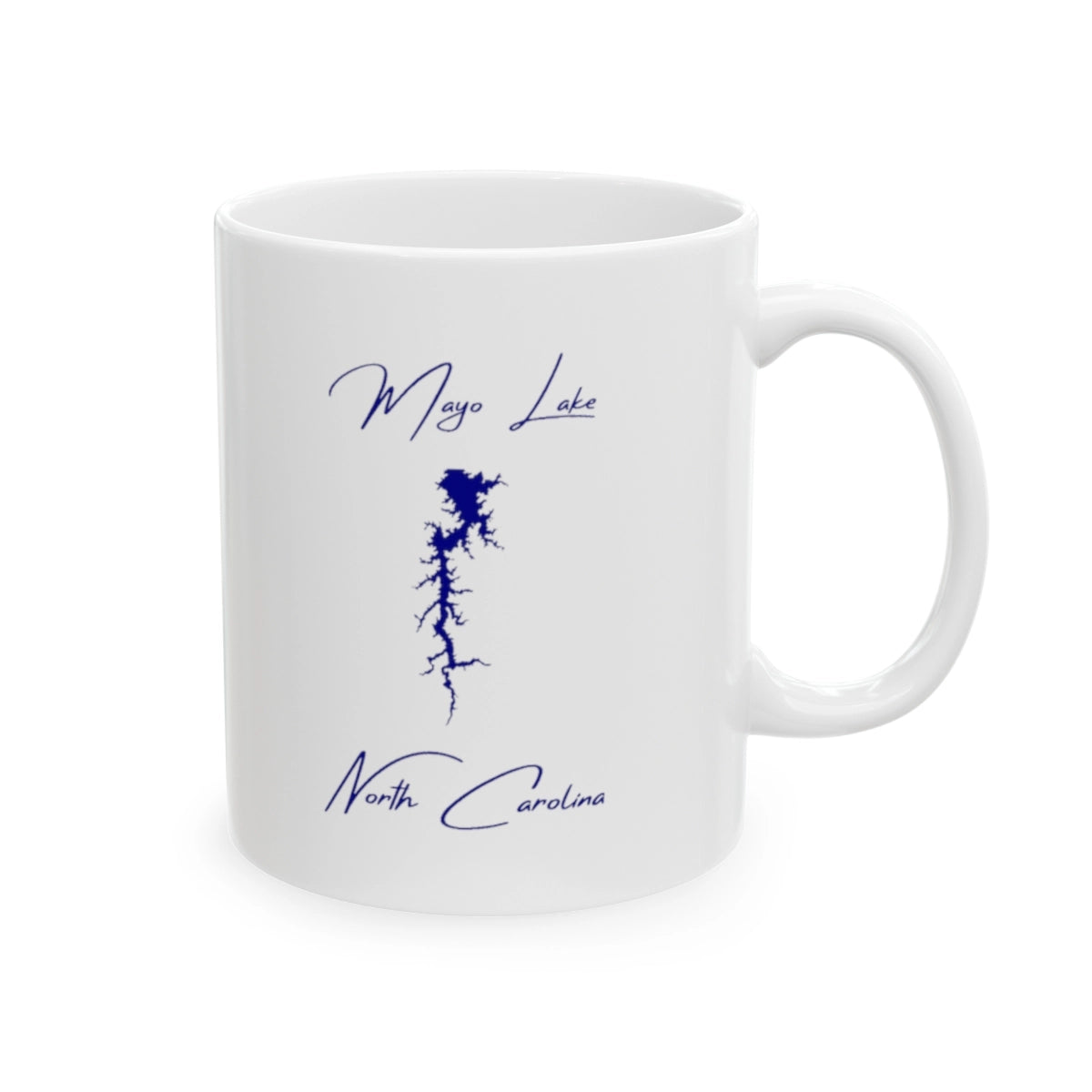 North Carolina Mayo Lake Ceramic Mug other position view from right 11oz.webp