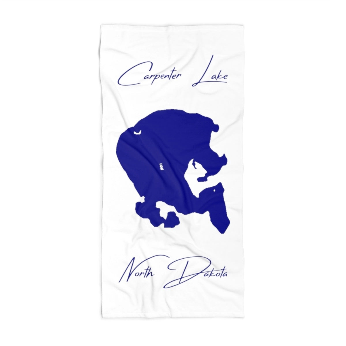 North Dakota Carpenter Lake Beach Towel front position view from front 36 x 72.webp