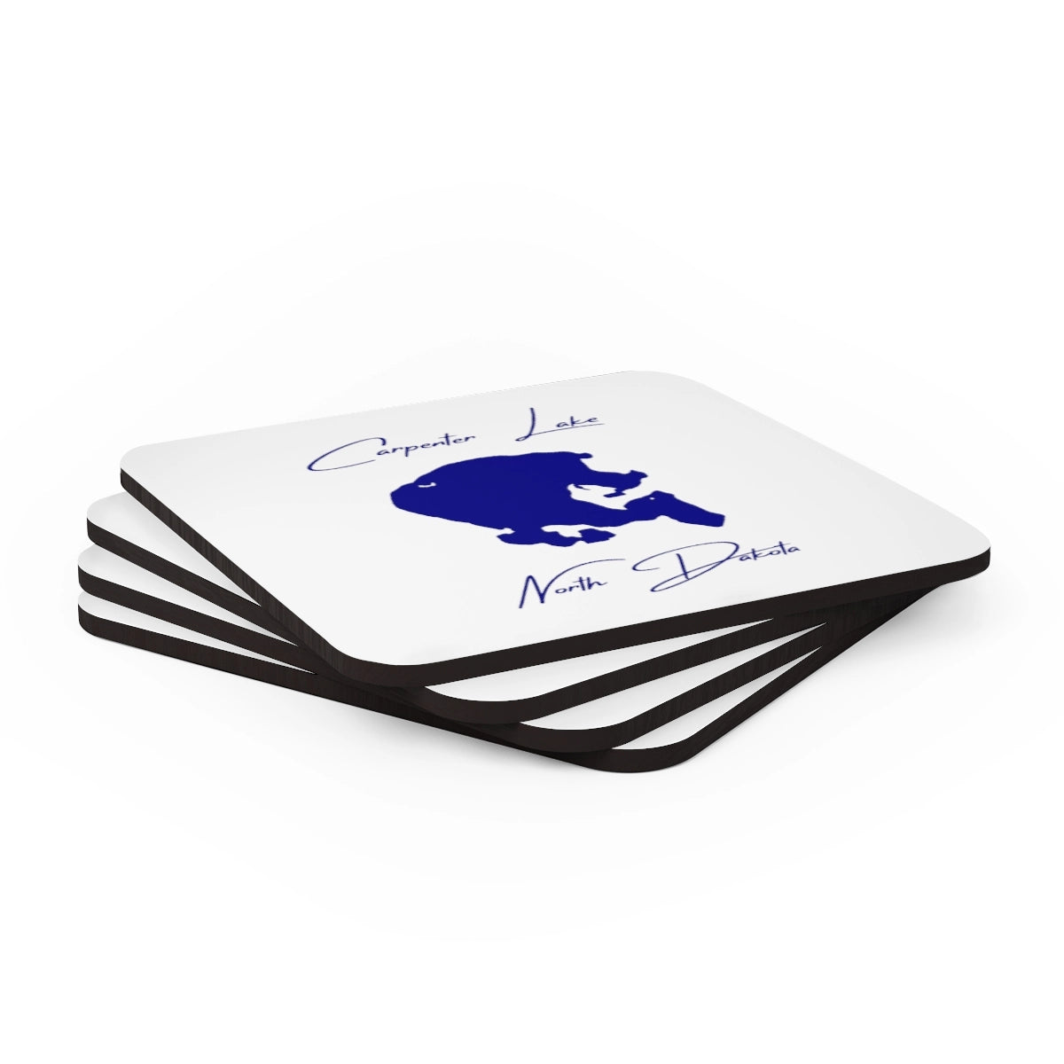 North Dakota Carpenter Lake Coaster Set front position view from stacked 3.75 x 3.75.webp