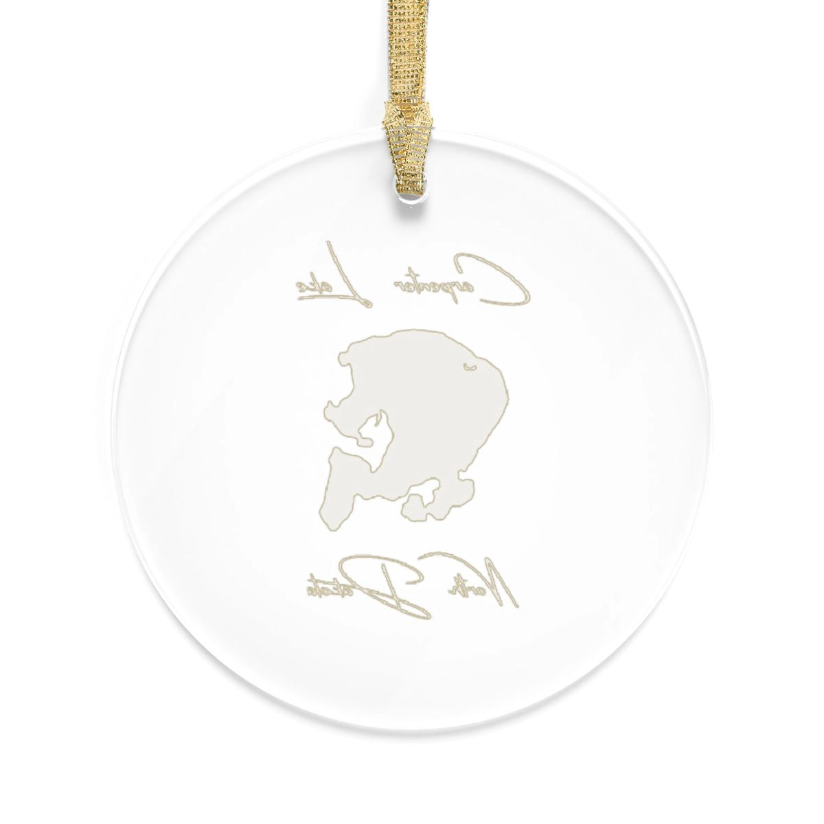 North Dakota Carpenter Lake Tree Ornament other position view from back round.webp