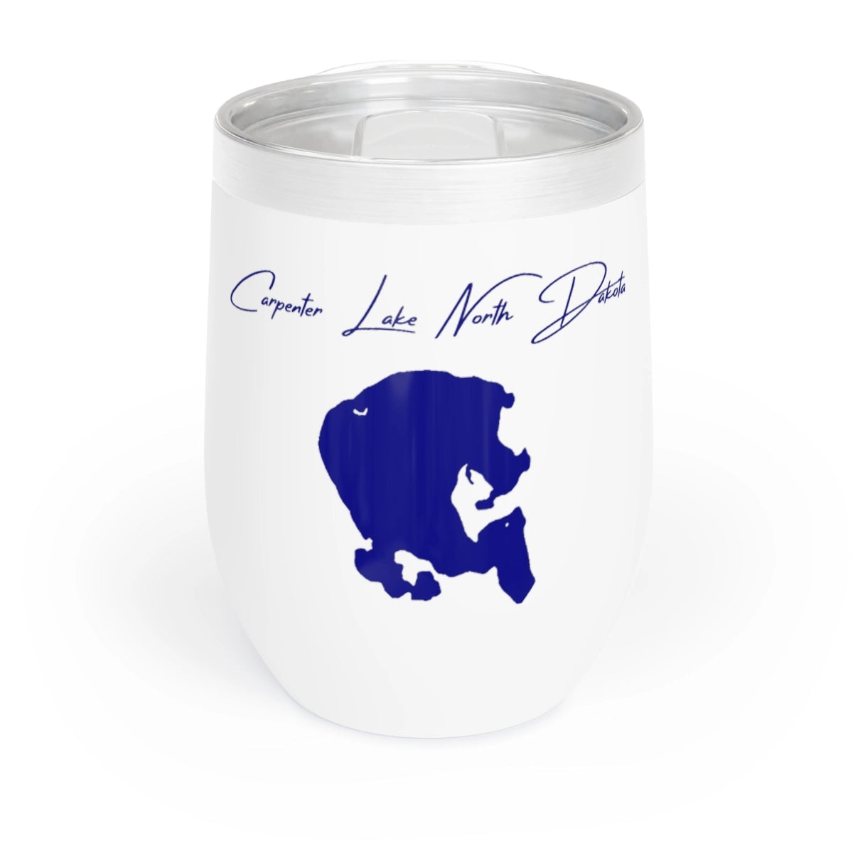North Dakota Carpenter Lake Wine Tumbler front position view from front white.webp