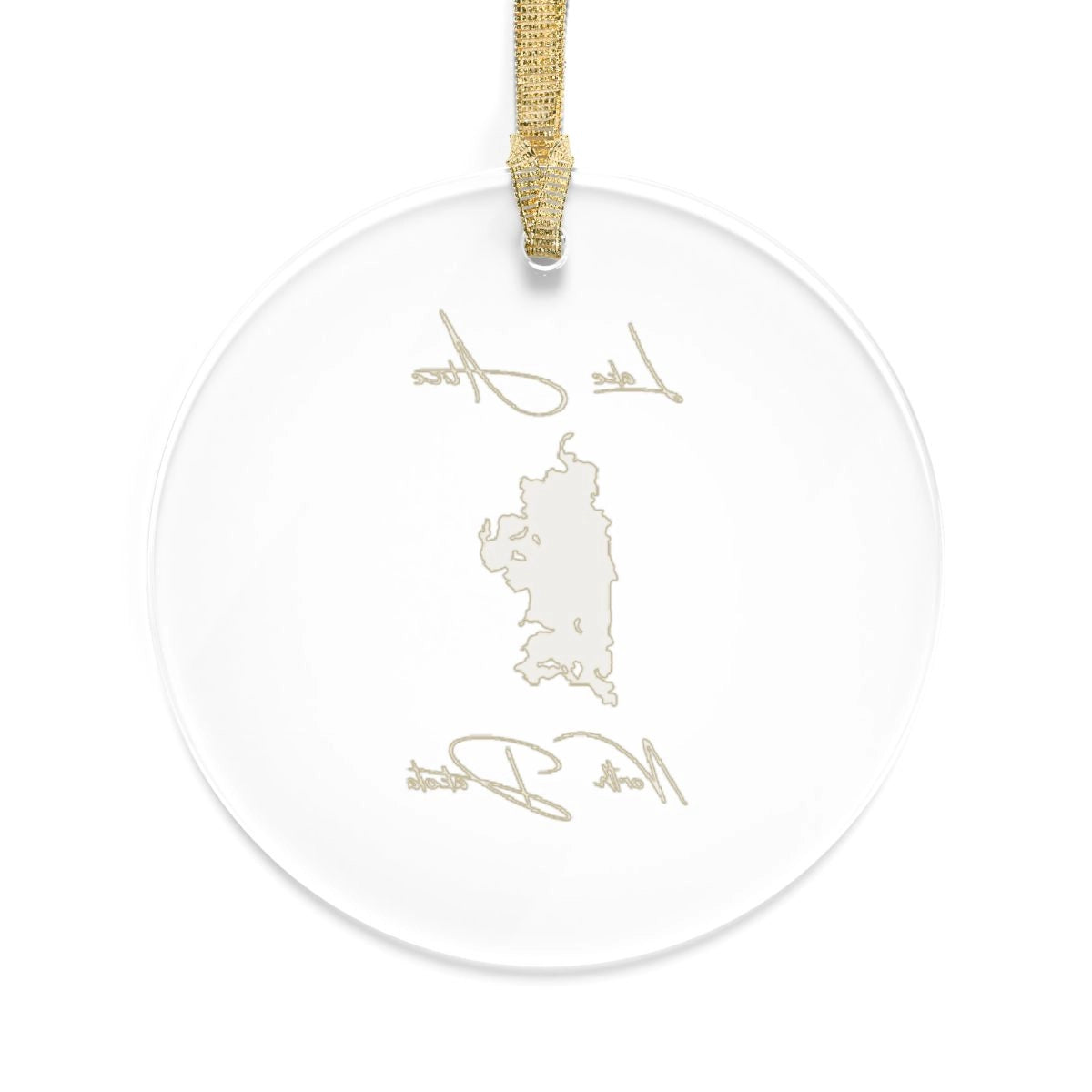 North Dakota Lake Alice Tree Ornament other position view from back round.webp