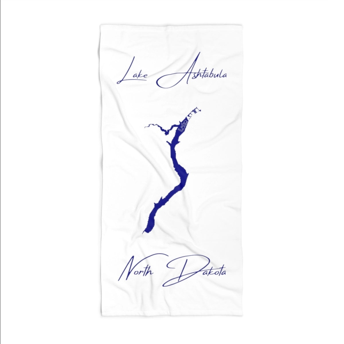 North Dakota Lake Ashtabula Beach Towel front position view from front 36 x 72.webp