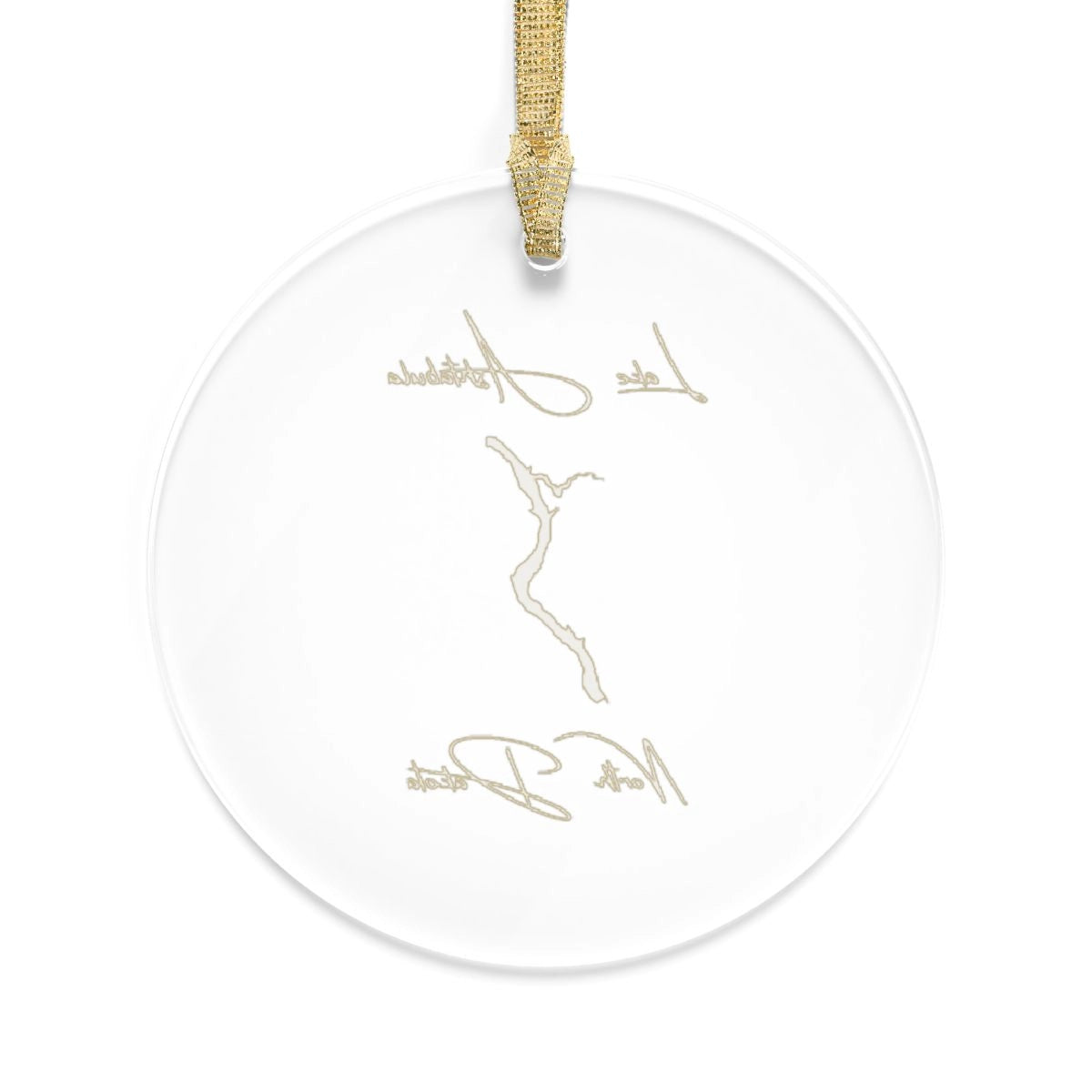 North Dakota Lake Ashtabula Tree Ornament other position view from back round.webp