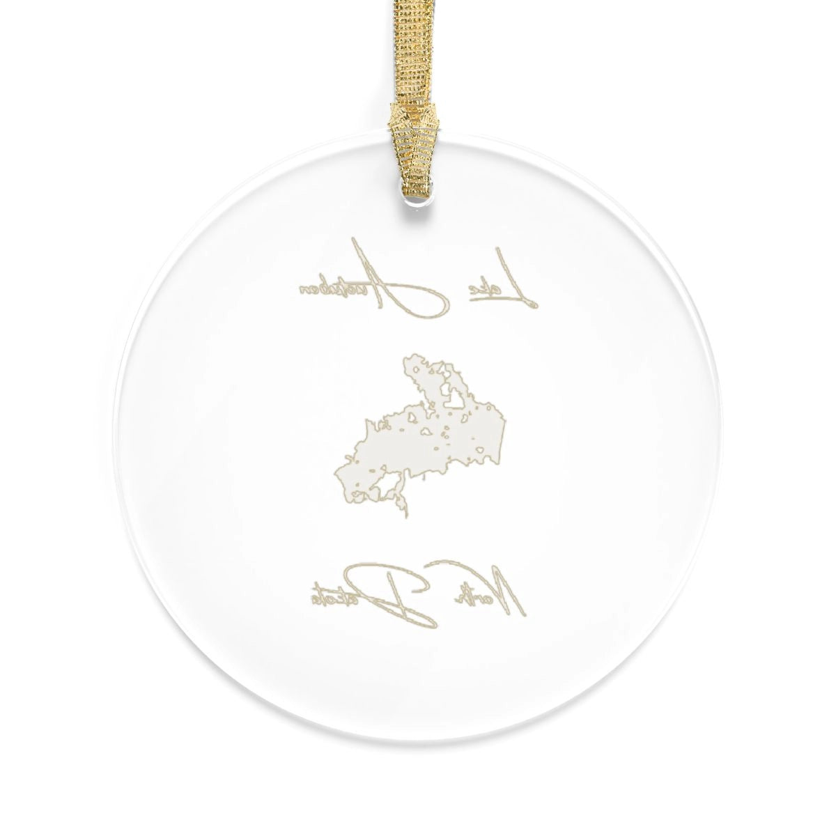 North Dakota Lake Audubon Tree Ornament other position view from back round.webp