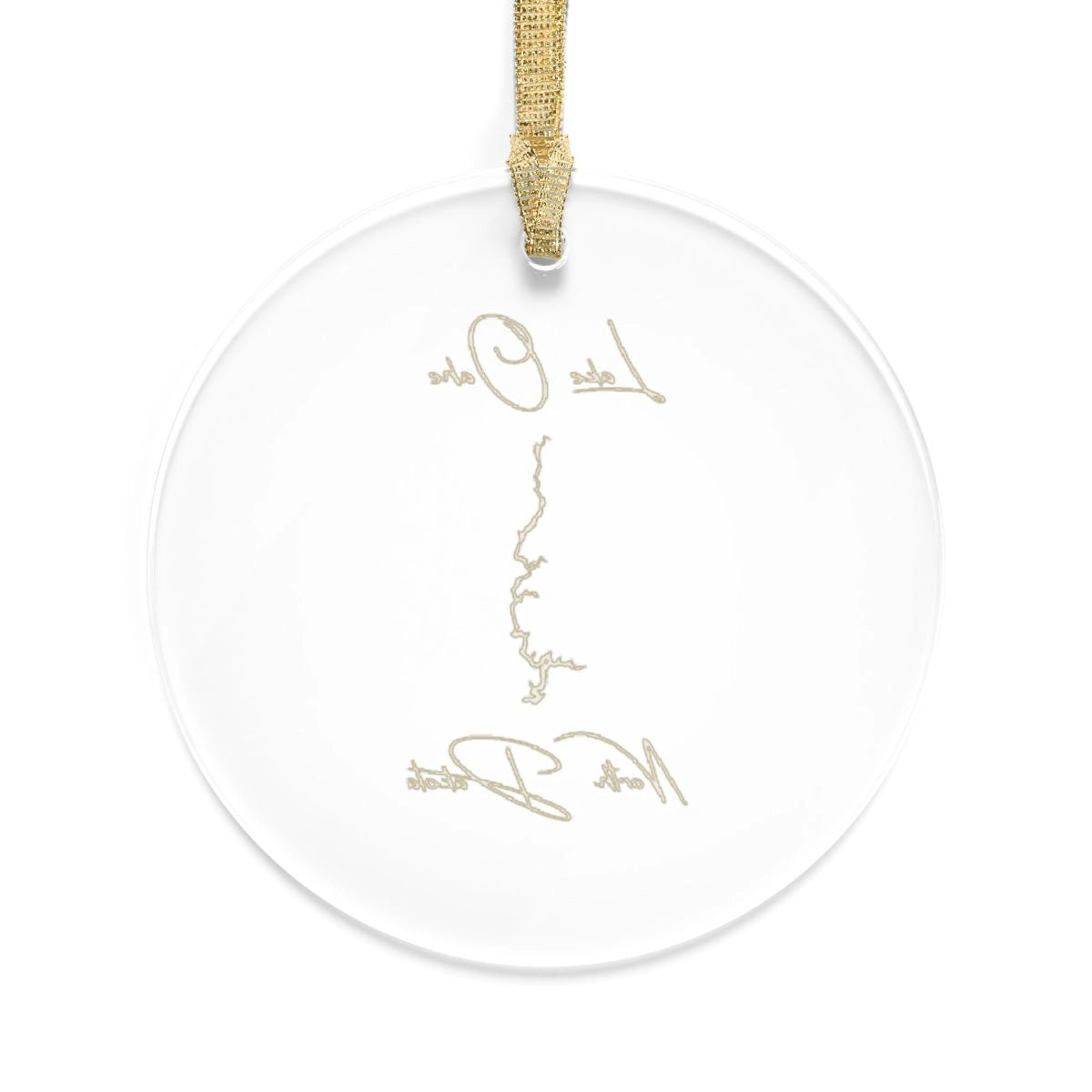 North Dakota Lake Oahe Tree Ornament other position view from back round.webp