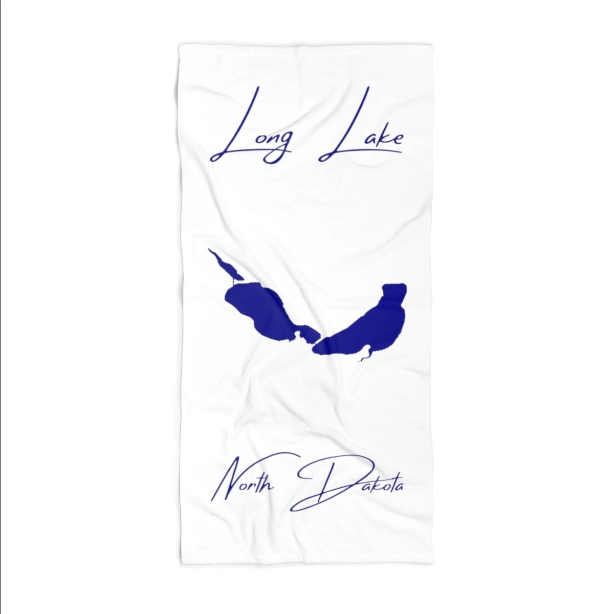 North Dakota Long Lake Beach Towel front position view from front 36 x 72.webp