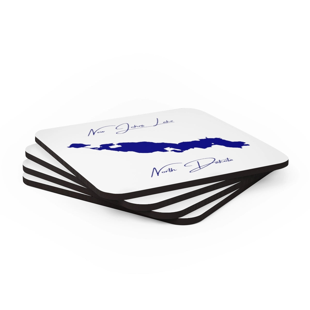 North Dakota New Johns Lake Coaster Set front position view from stacked 3.75 x 3.75.webp