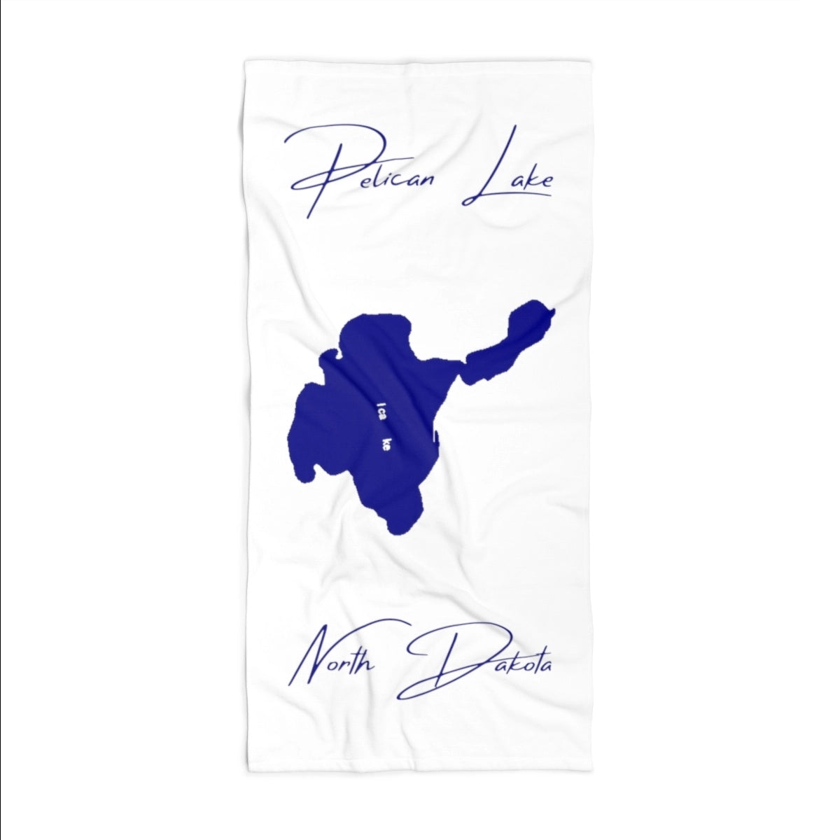 North Dakota Pelican Lake Beach Towel front position view from front 36 x 72.webp