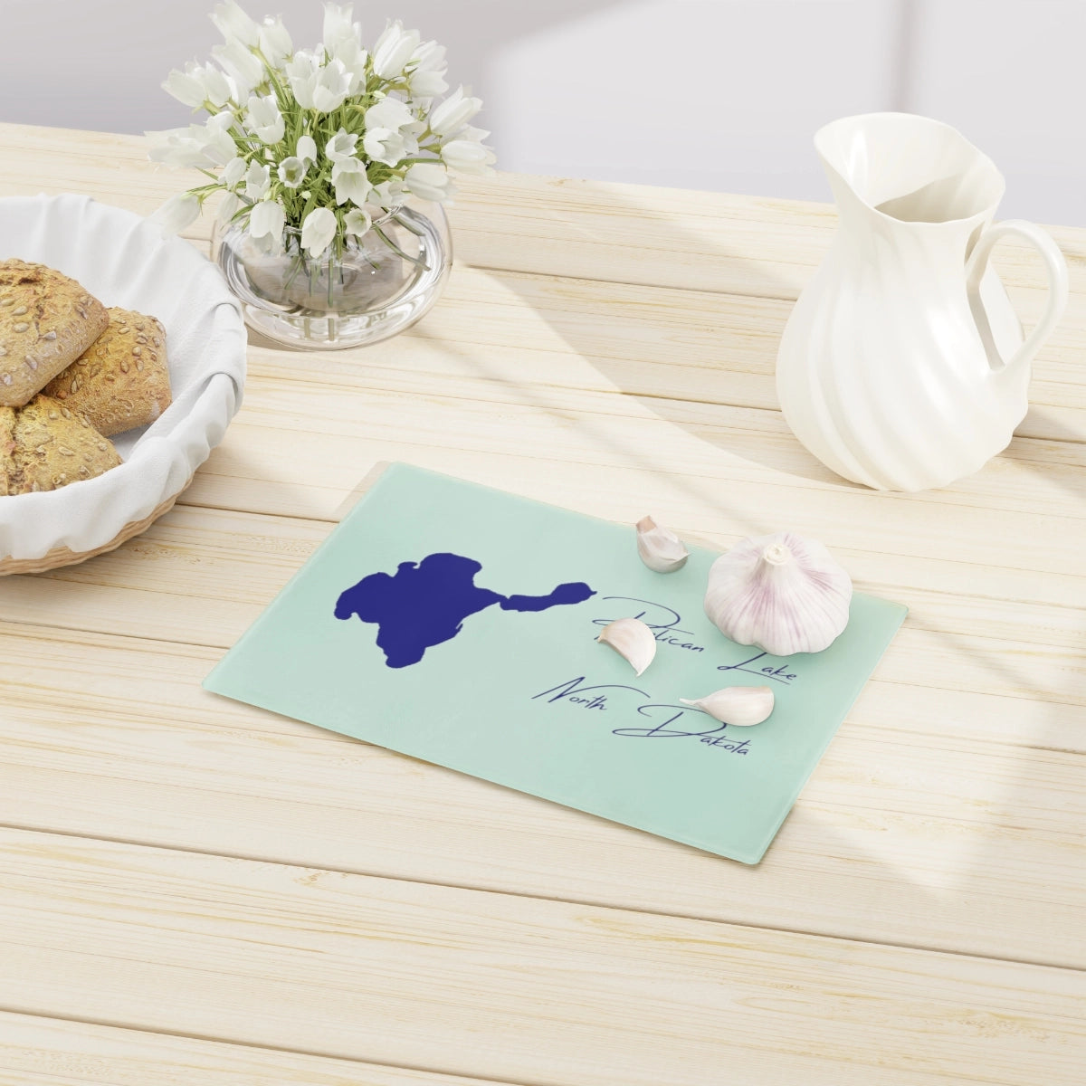 North Dakota Pelican Lake Cutting Board other position view from context-1 small.webp